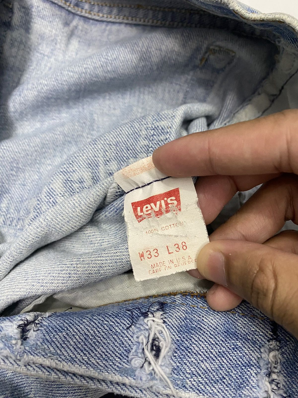 Levi's 🔥LEVIS VINTAGE 501 CUSTOM DISTRESSED DENIM JEANS Size US 32 / EU 48 - 13 Thumbnail