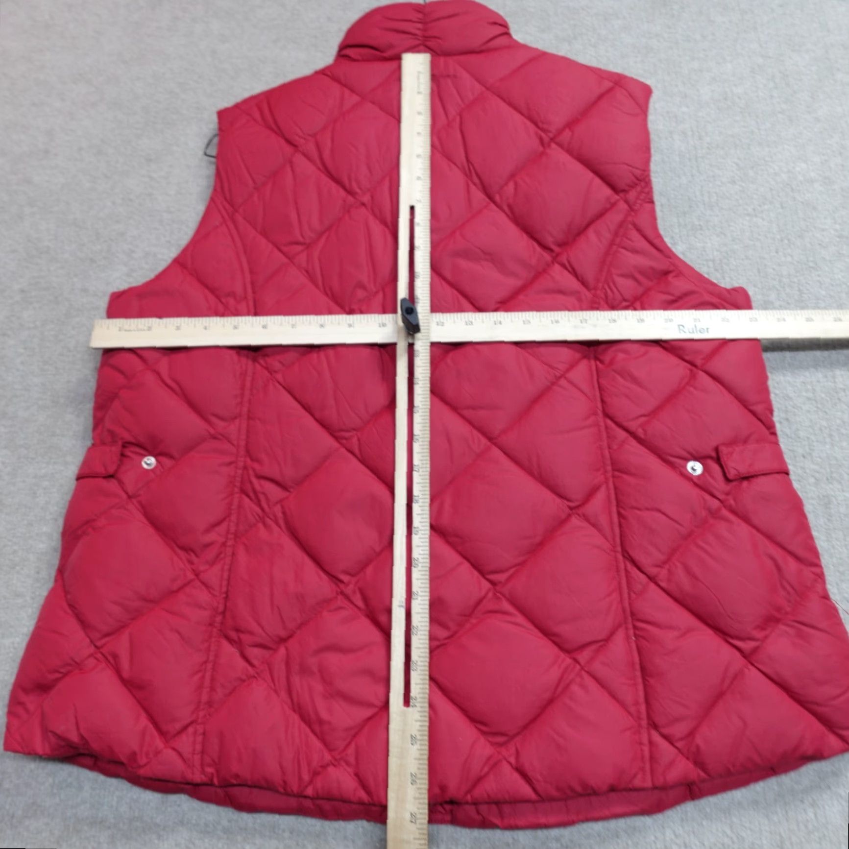 Eddie Bauer VINTAGE Eddie Bauer Womens Vest XL Red Quilted Zip EB 700 FP Goose Down Filled Puffer Size XL / US 12-14 / IT 48-50 - 4 Thumbnail