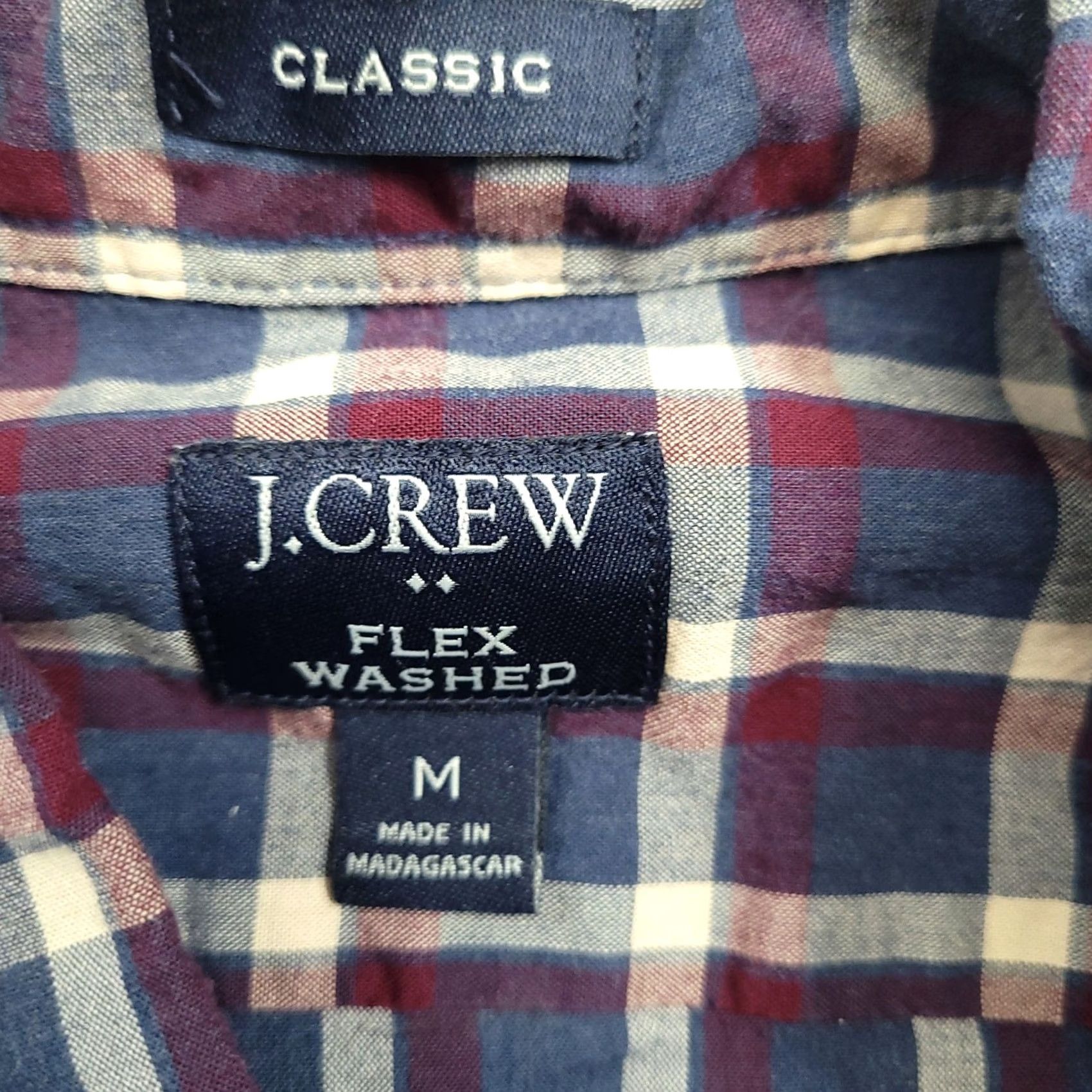 Vintage J Crew Classic Flex Washed Plaid Button Down Shirt Mens M Blue Red Size US M / EU 48-50 / 2 - 3 Thumbnail
