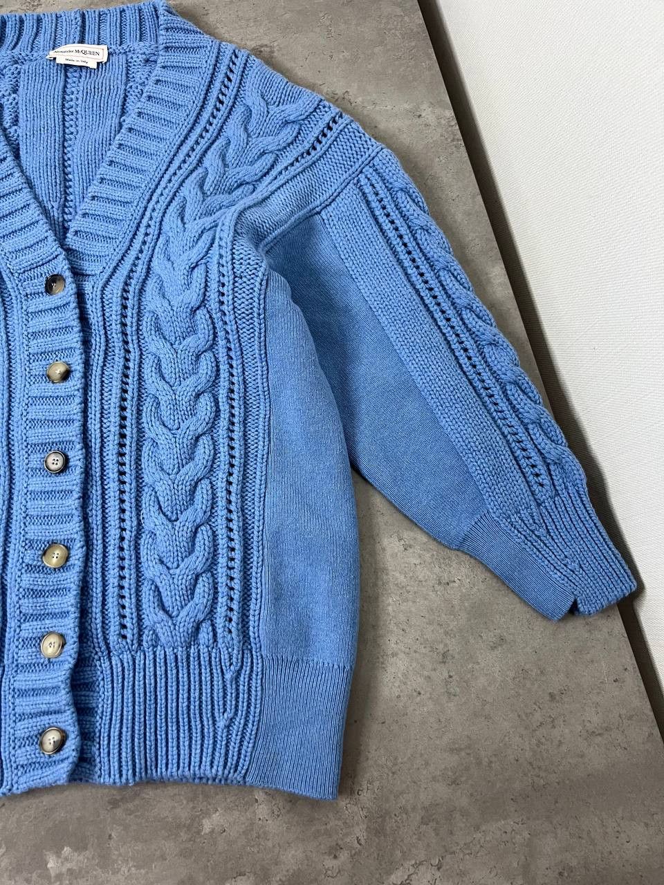 Alexander McQueen Alexander McQueen Jumper Womens Blue Cable Wool 100% Size M / US 6-8 / IT 42-44 - 7 Thumbnail