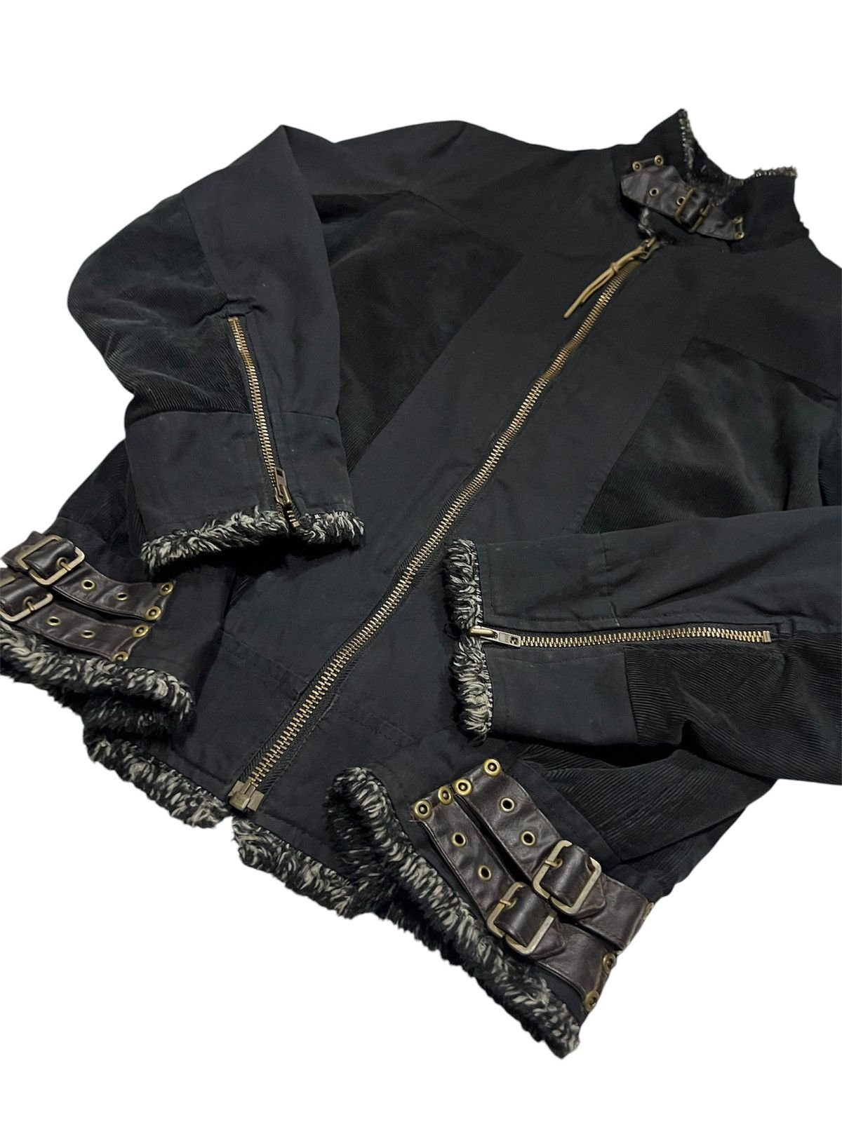 Japanese Brand NST Crazy Fur Corduroy Bondage Rider Jacket Size US L / EU 52-54 / 3 - 7 Thumbnail