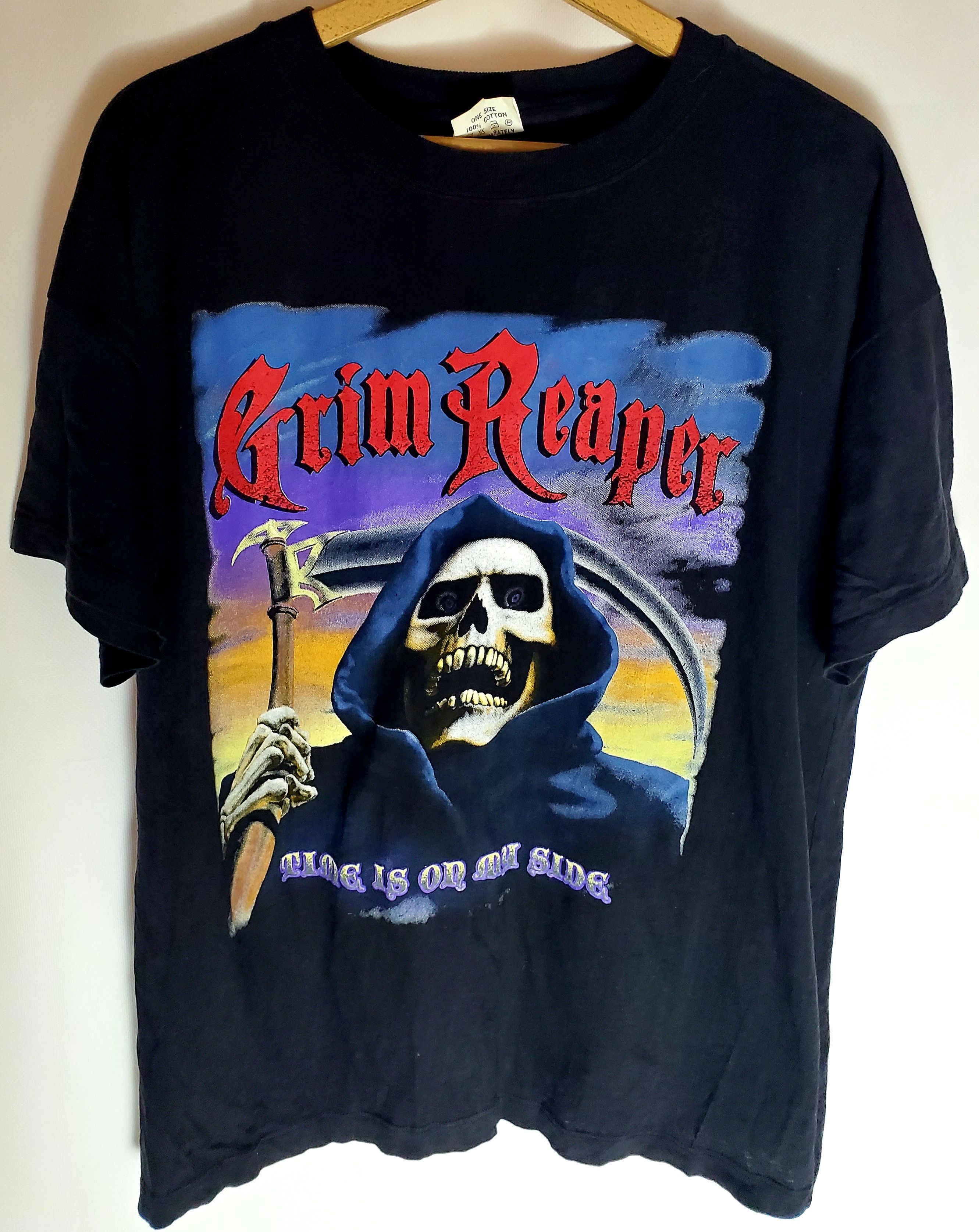 Harley Davidson × Vintage Vintage 90s Grim Reaper ‘Time Is On My Side’ T Shirt Size Xl Size US XL / EU 56 / 4 - 1 Thumbnail