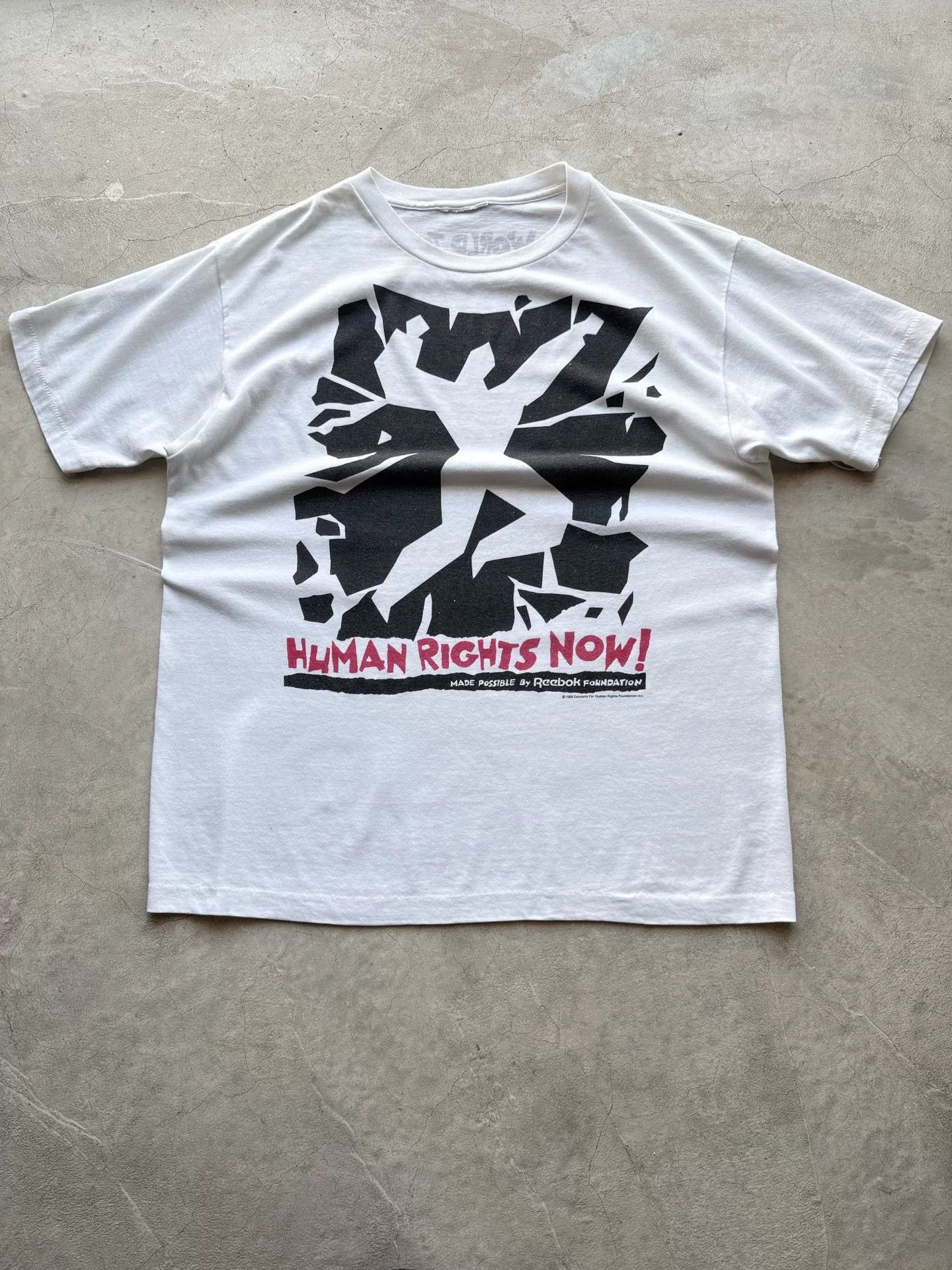Vintage Vintage 80s Reebok Human Rights Now Tour Tee Size US L / EU 52-54 / 3 - 1 Thumbnail