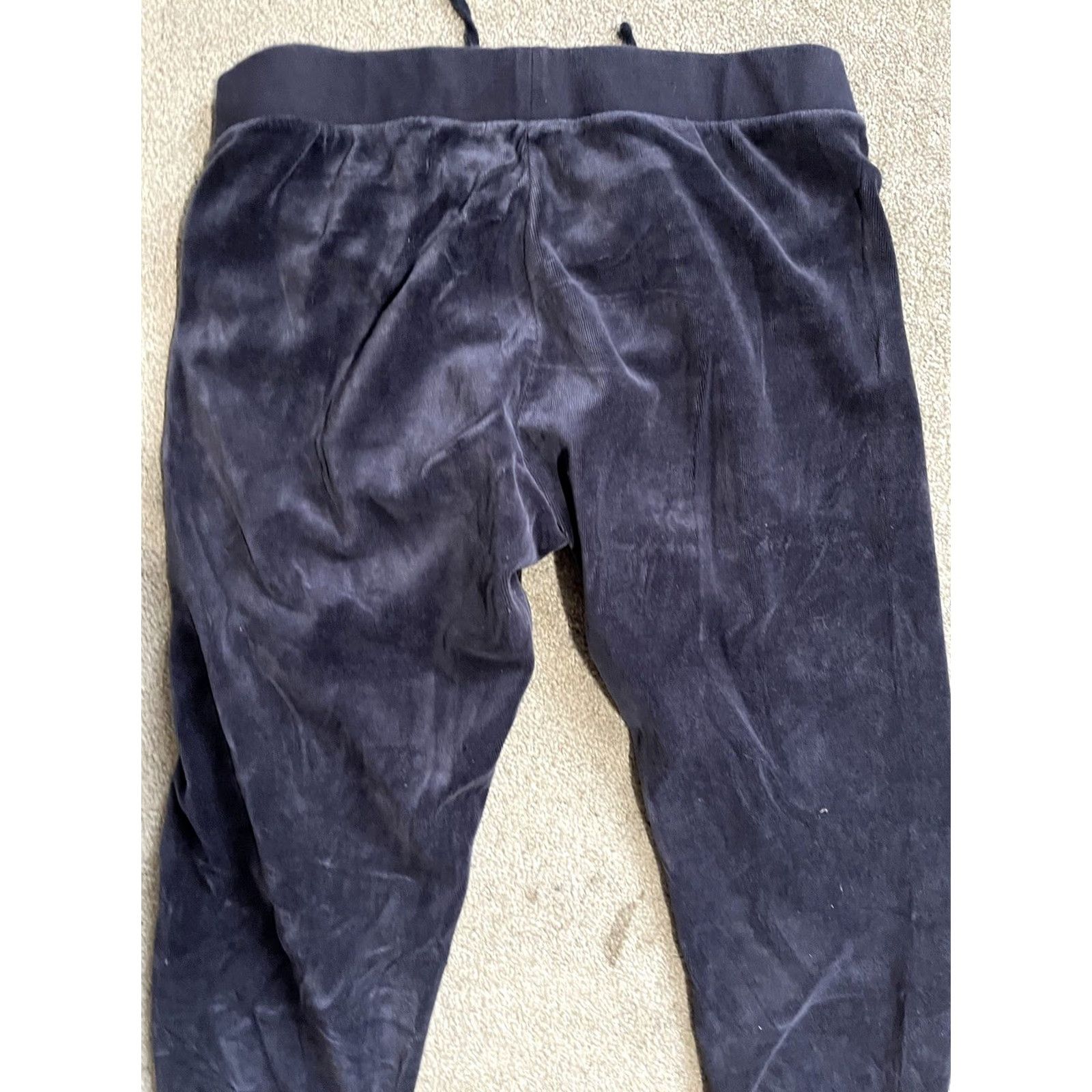 Juicy Couture VINTAGE Juicy Couture Pants Navy Blue Velour Cotton Terrycloth Women Long Flared Sweatpants Size S Womens Size 28" / US 6 / IT 42 - 4 Thumbnail