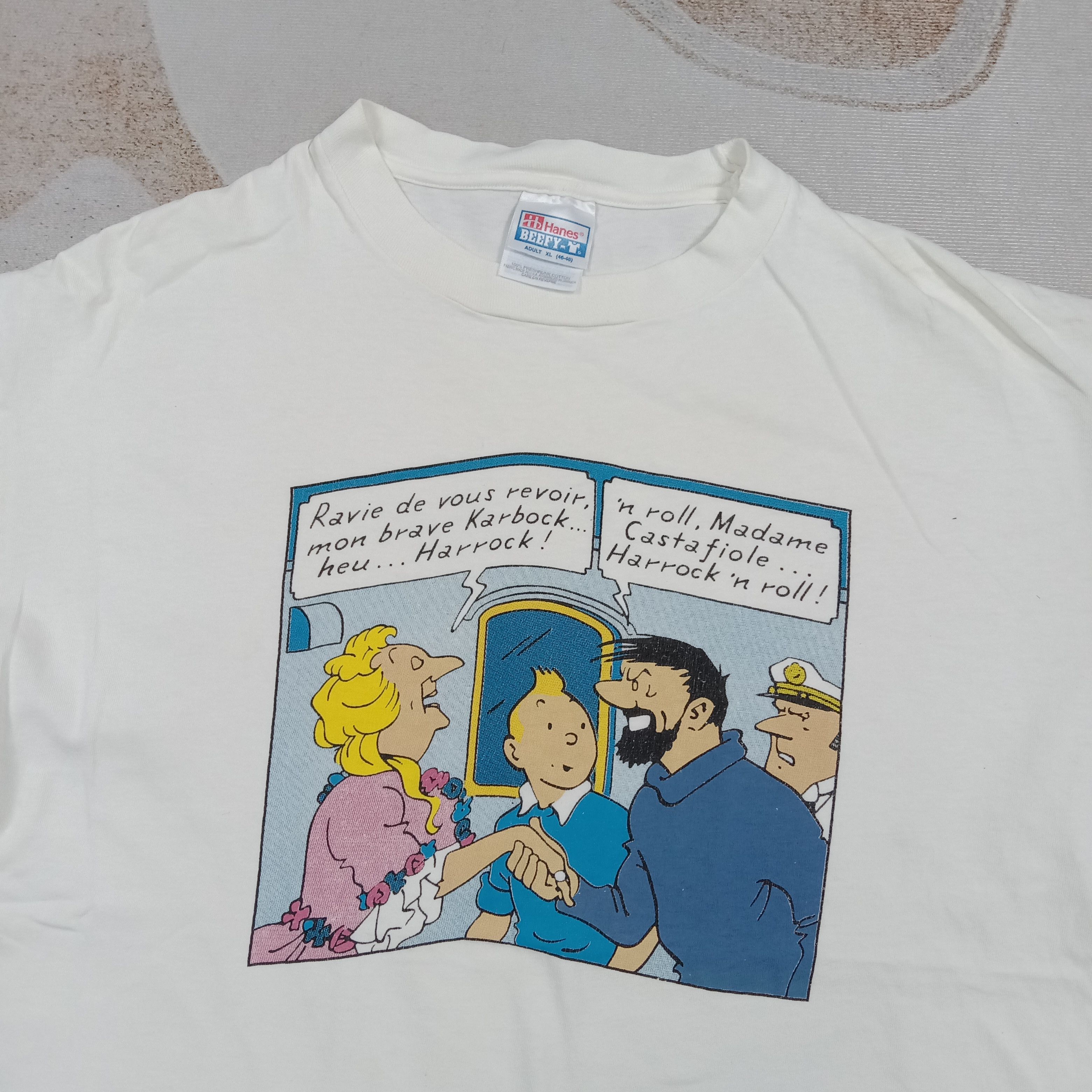 Vintage 90's Adventure Of Tintin American Baggy Tshirt C285n19 Size US XL / EU 56 / 4 - 2 Thumbnail