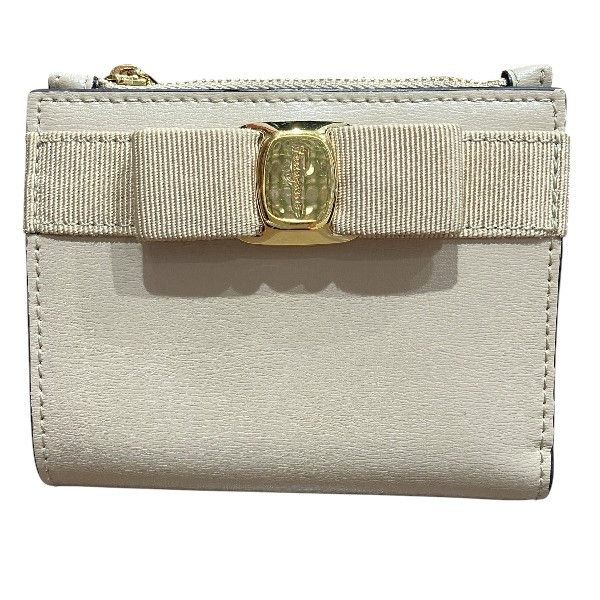 Salvatore Ferragamo Salvatore Ferragamo Salvatore Ferragamo Vara Bow Calf Leather Compact Wallet Leather Short Wallet JP-22-E009 DUTY FREE for USA Size ONE SIZE - 1 Thumbnail
