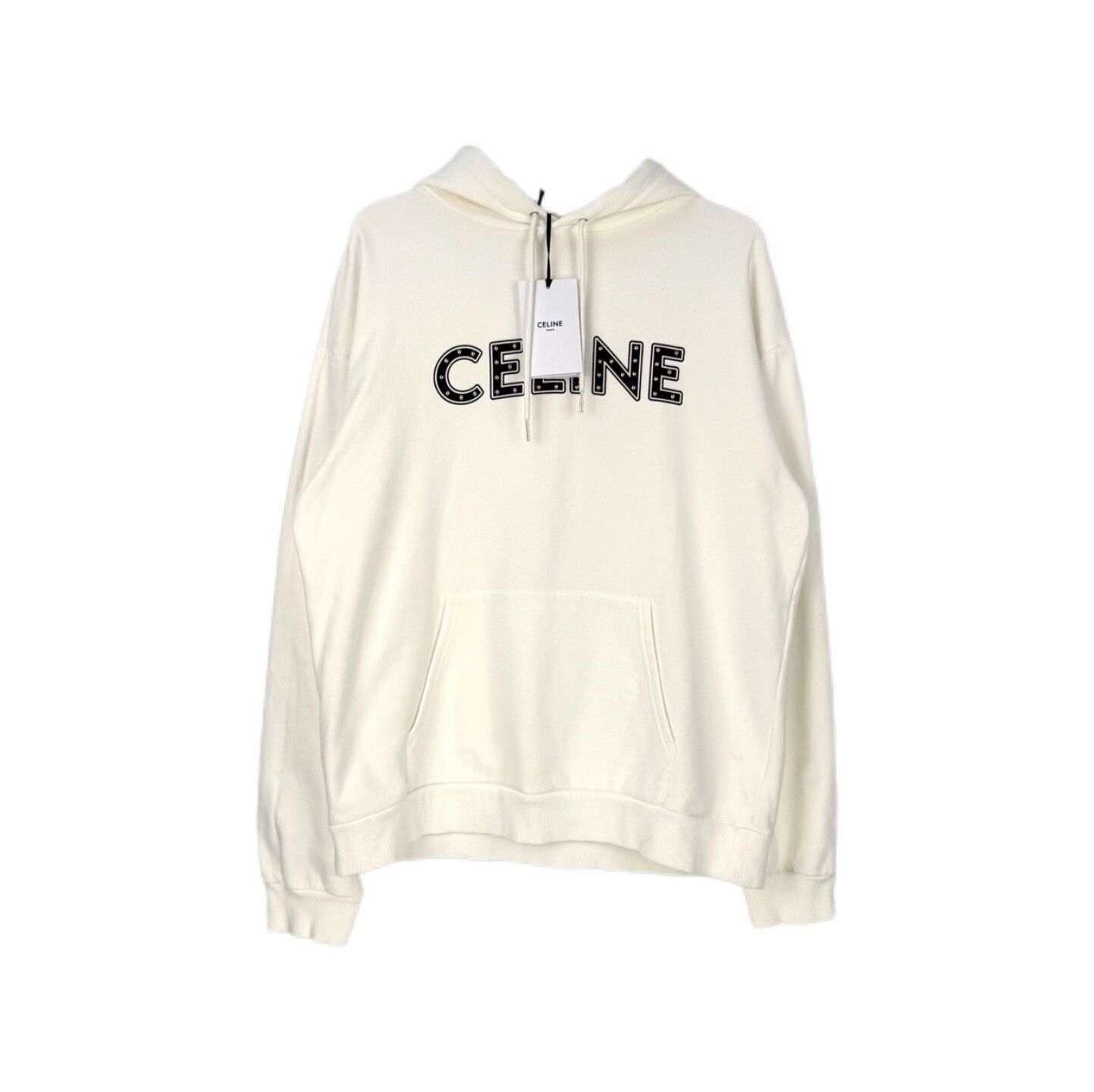 Celine Celine White Logo Hoodie XL Size US XL / EU 56 / 4 - 1 Thumbnail