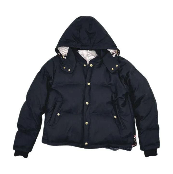 Thom Browne Thom Browne Navy Hooded Down Jacket Size US XXL / EU 58 / 5 - 1 Thumbnail