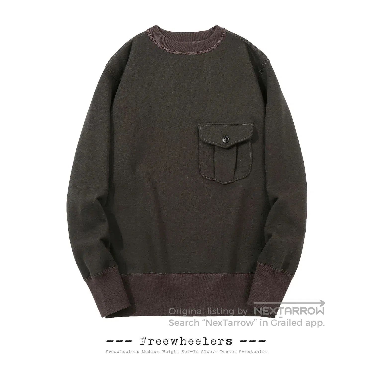 Freewheelers Black Set-In Fleece Pullover Sweatshirt. Size US XXS / EU 40 - 1 Thumbnail