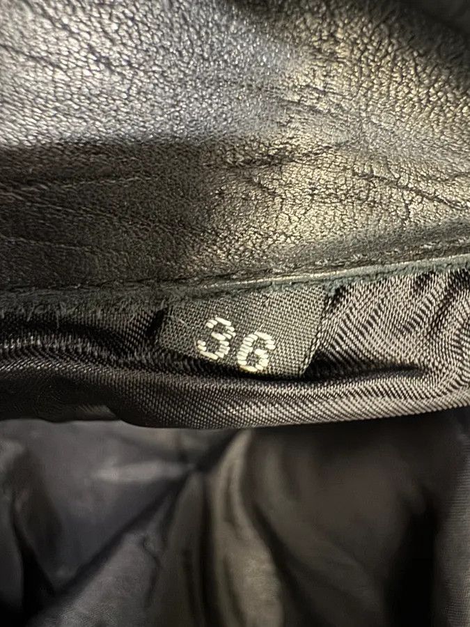 Vintage 1990s Archive Black Leather Laced Pants Size US 33 - 10 Thumbnail