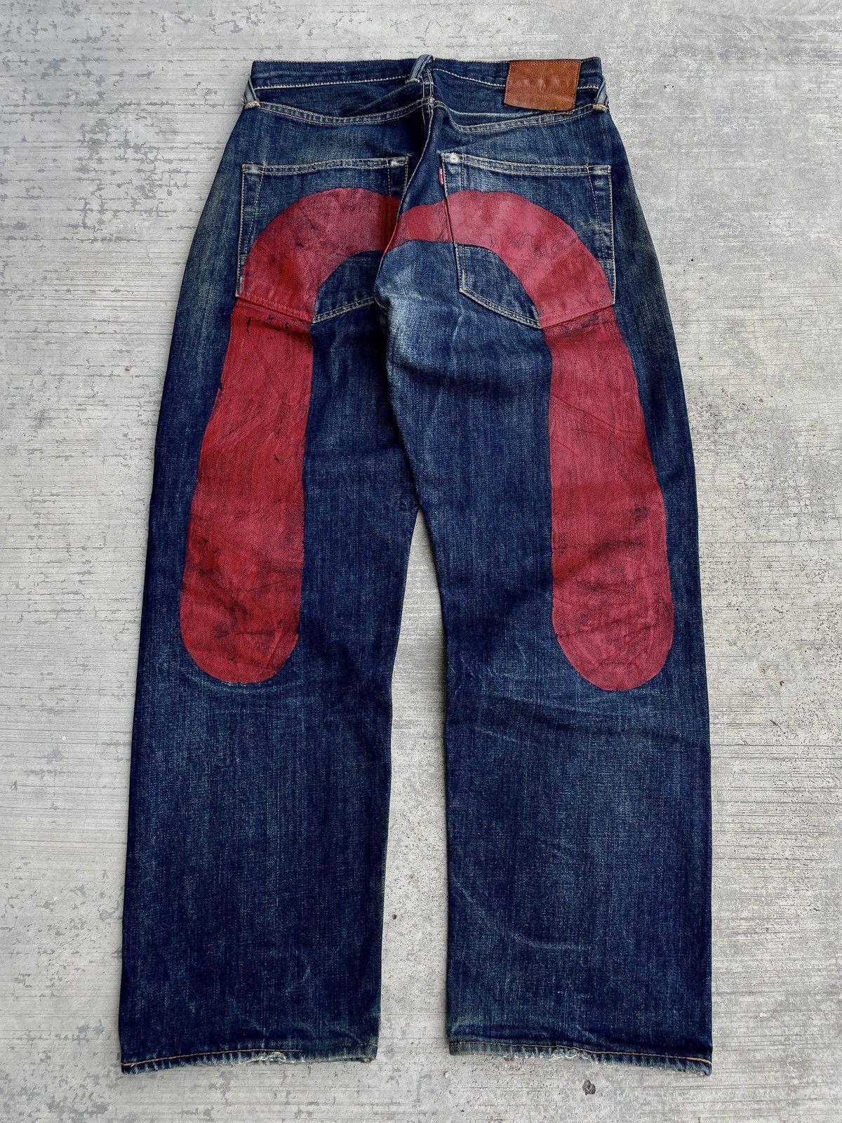 Evisu VINTAGE 90s EVISU SELVEDGE DENIM RED DAICOCK Size US 29 - 1 Thumbnail