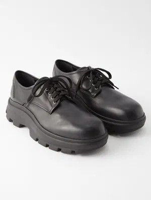 Jil Sander O1Y1124 Chunky-Sole Leather Derby Shoes In Black, Men's (Size 9)