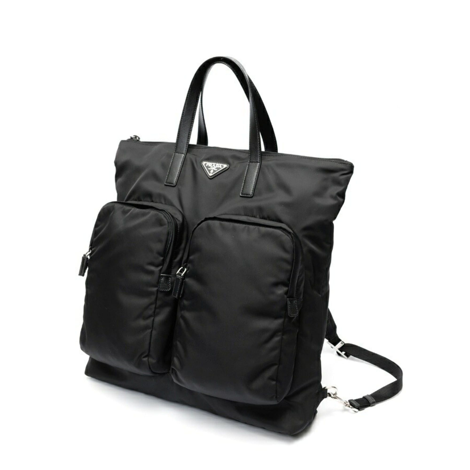 Prada Prada Re-Nylon x Saffiano Leather Backpack Rucksack 2VG053 Nylon Black Size ONE SIZE - 1 Thumbnail