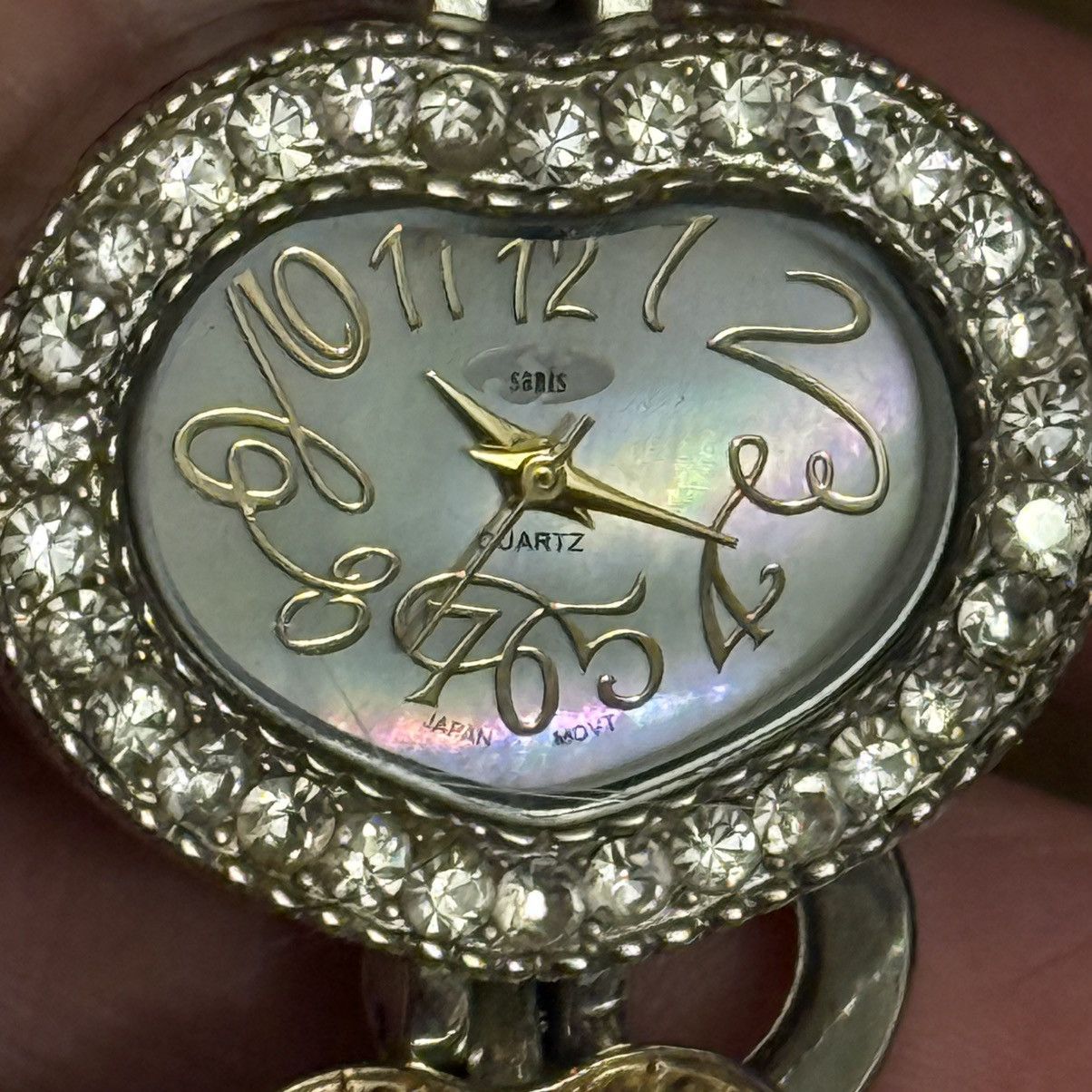 Other Vintage Sanis two tone heart shaped rhinestone watch Size ONE SIZE - 6 Thumbnail