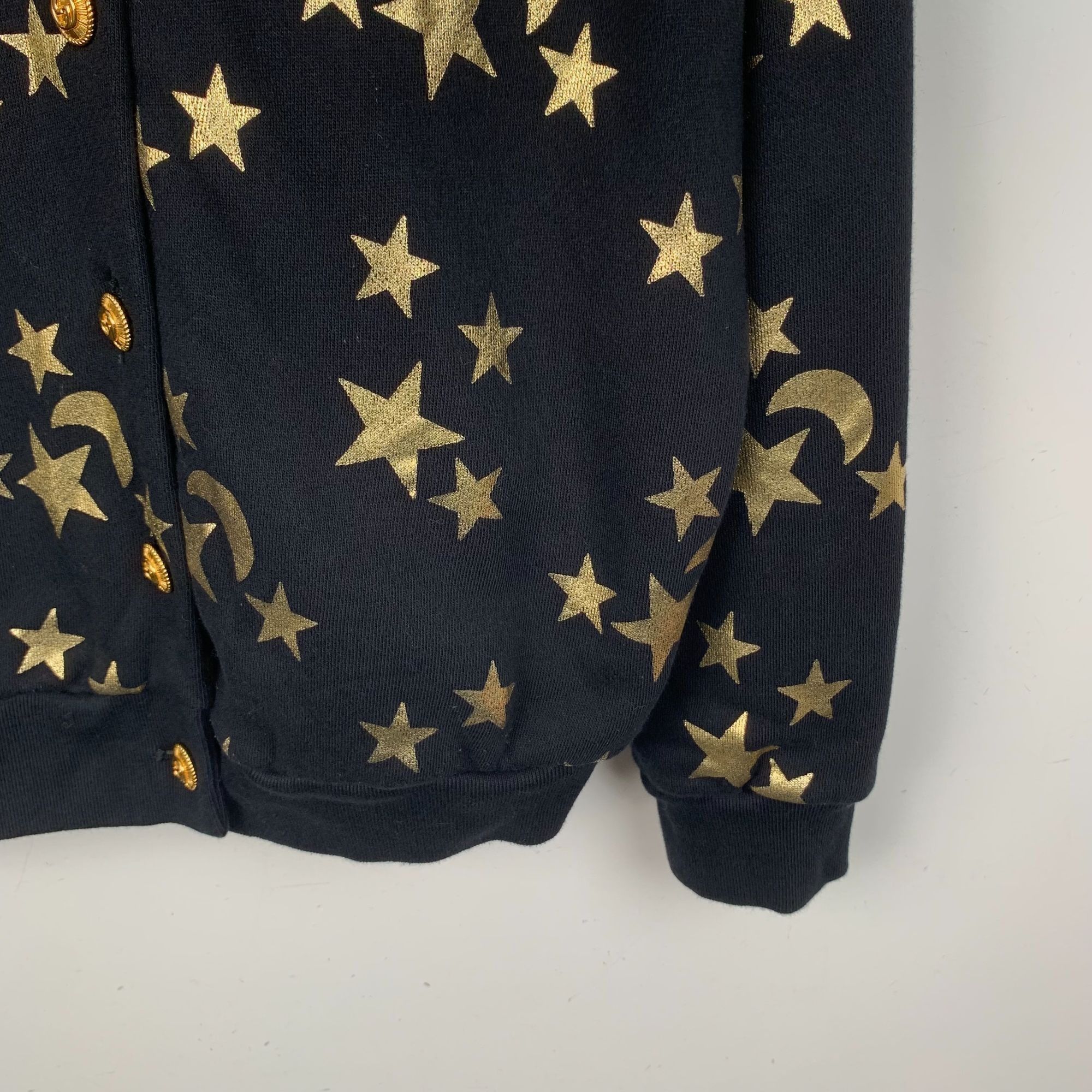 Gucci Gucci Black Gold Star & Moon Print Cotton Hooded Sweatshirt Size M / US 6-8 / IT 42-44 - 6 Thumbnail
