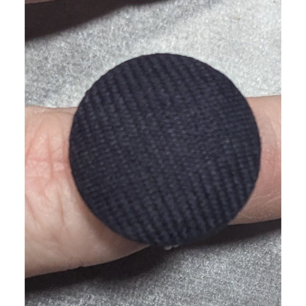 Other Handmade Upcycled Black Fabric Button Ring Size 6 Size ONE SIZE - 4 Thumbnail
