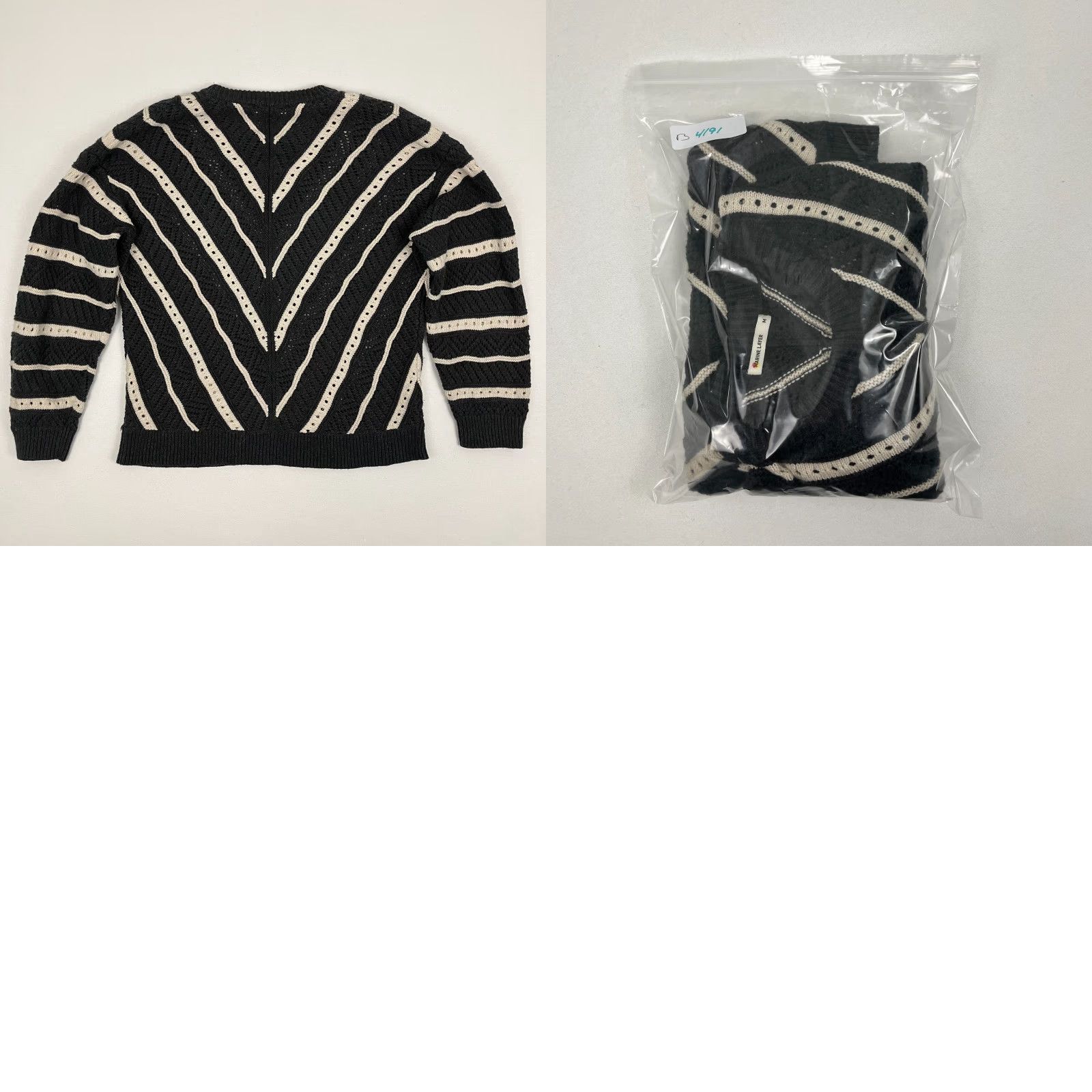 Marine Layer Marine Layer Brooke Sweater Womens Medium Stripe Textured Knit Wool Blend Beachy Size M / US 6-8 / IT 42-44 - 8 Thumbnail