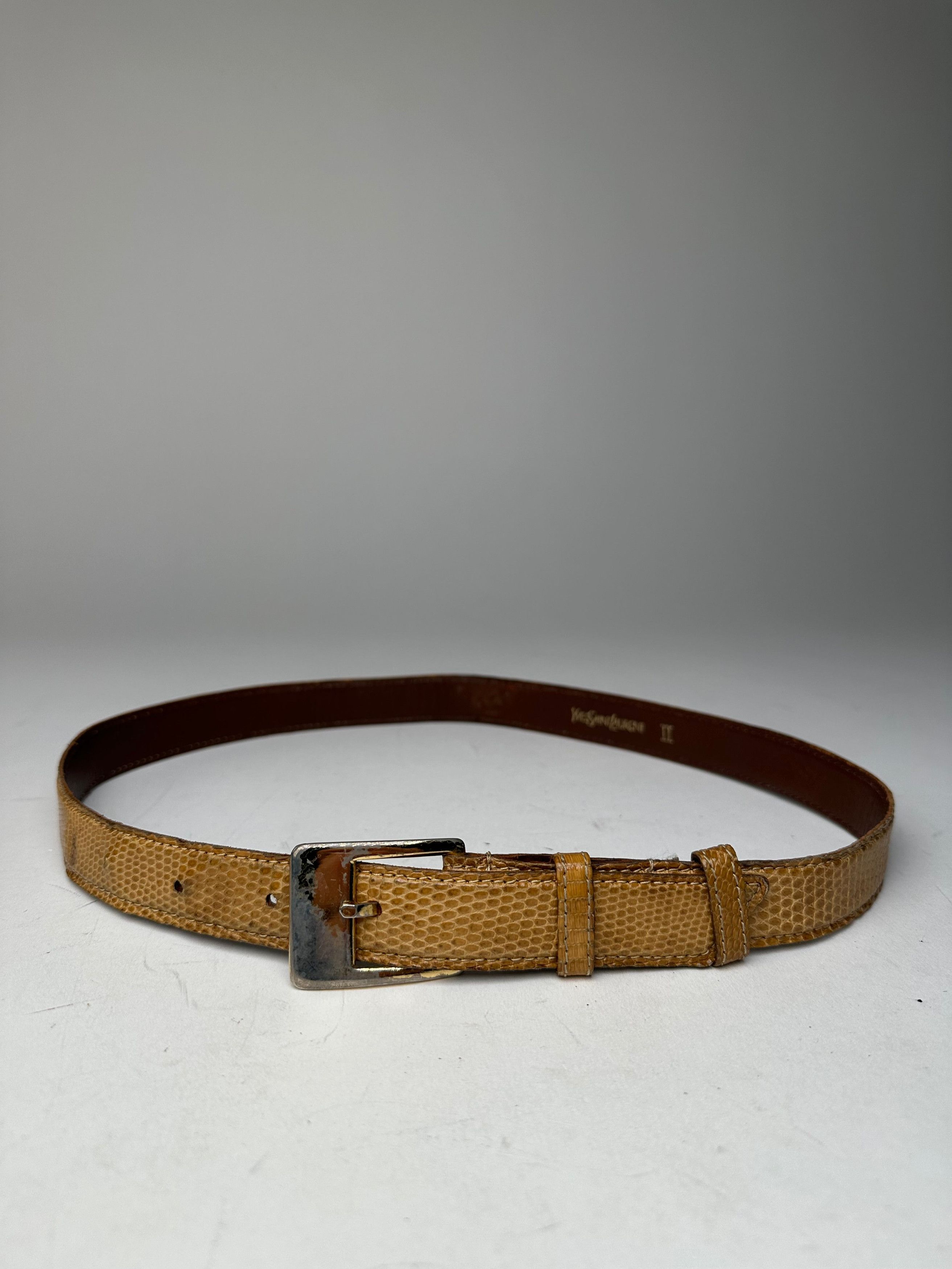 Other Vintage Yves Saint Laurent Snakeskin Belt Brown Size ONE SIZE - 1 Thumbnail