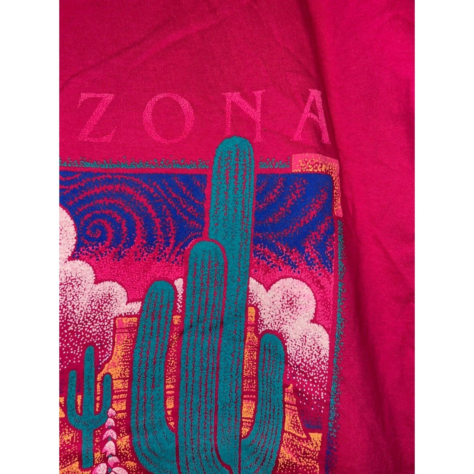 Jerzees Vintage Arizona Desert Shirt Cactus Pink Tee VTG 90s Large Size US L / EU 52-54 / 3 - 3 Thumbnail
