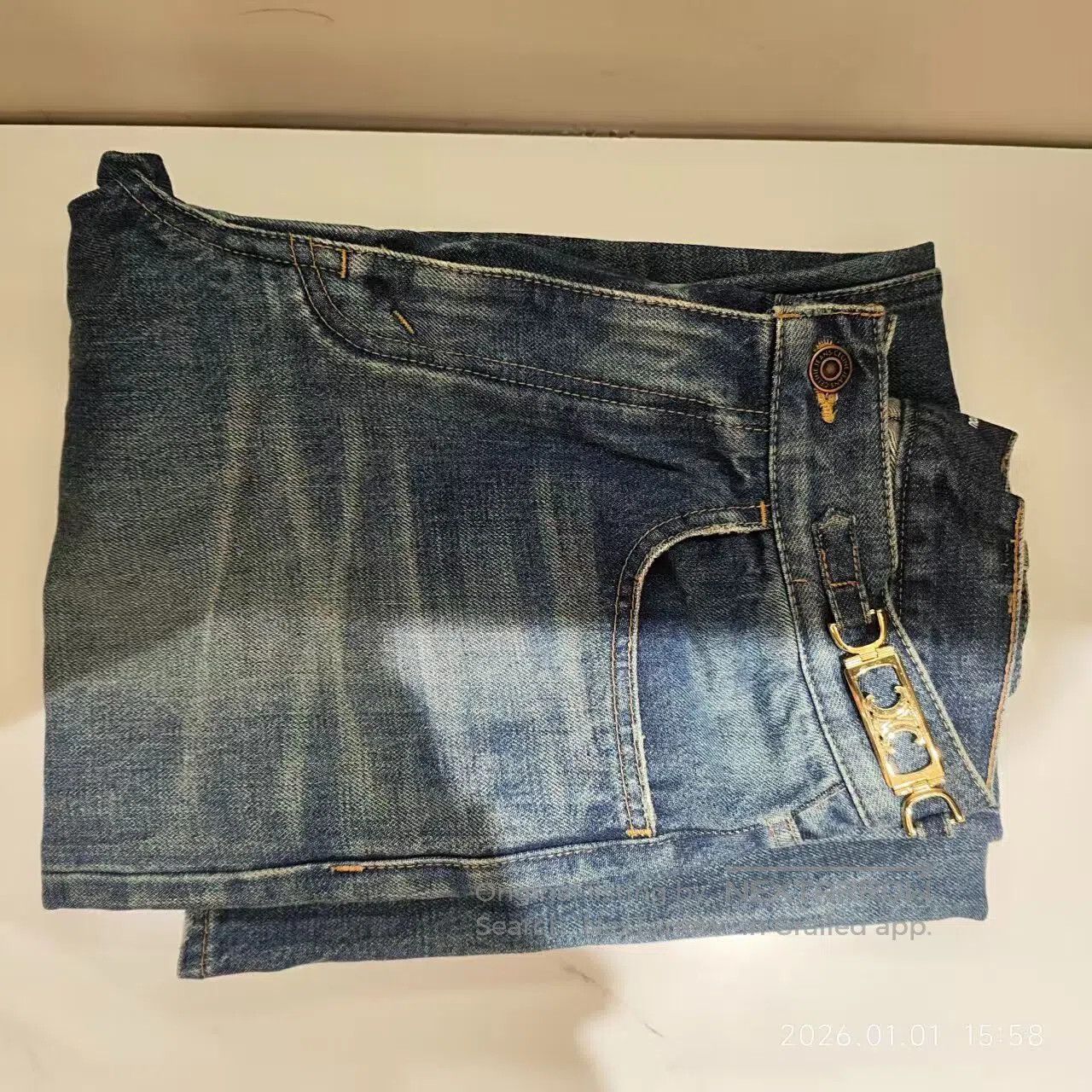 Celine CELINE Metal扣Dened Denim Jeans| Size US 28 / EU 44 - 2 Thumbnail