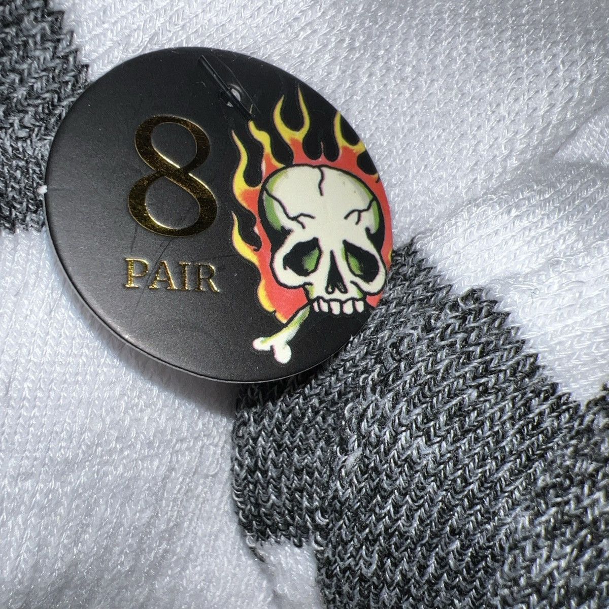 Designer × Ed Hardy Ed Hardy Men’s 8 Pair Athletic Mid-Crew Socks Shoe Size 6-12 Size ONE SIZE - 4 Thumbnail