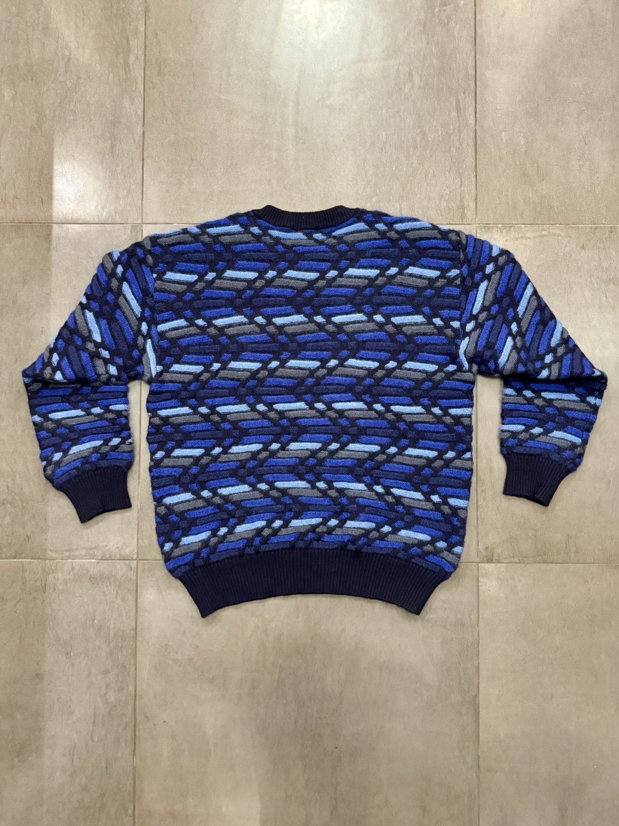 Issey Miyake Issey Miyake Vintage Blue Wool Relief Knit Sweater, Men’s M Size US M / EU 48-50 / 2 - 5 Thumbnail