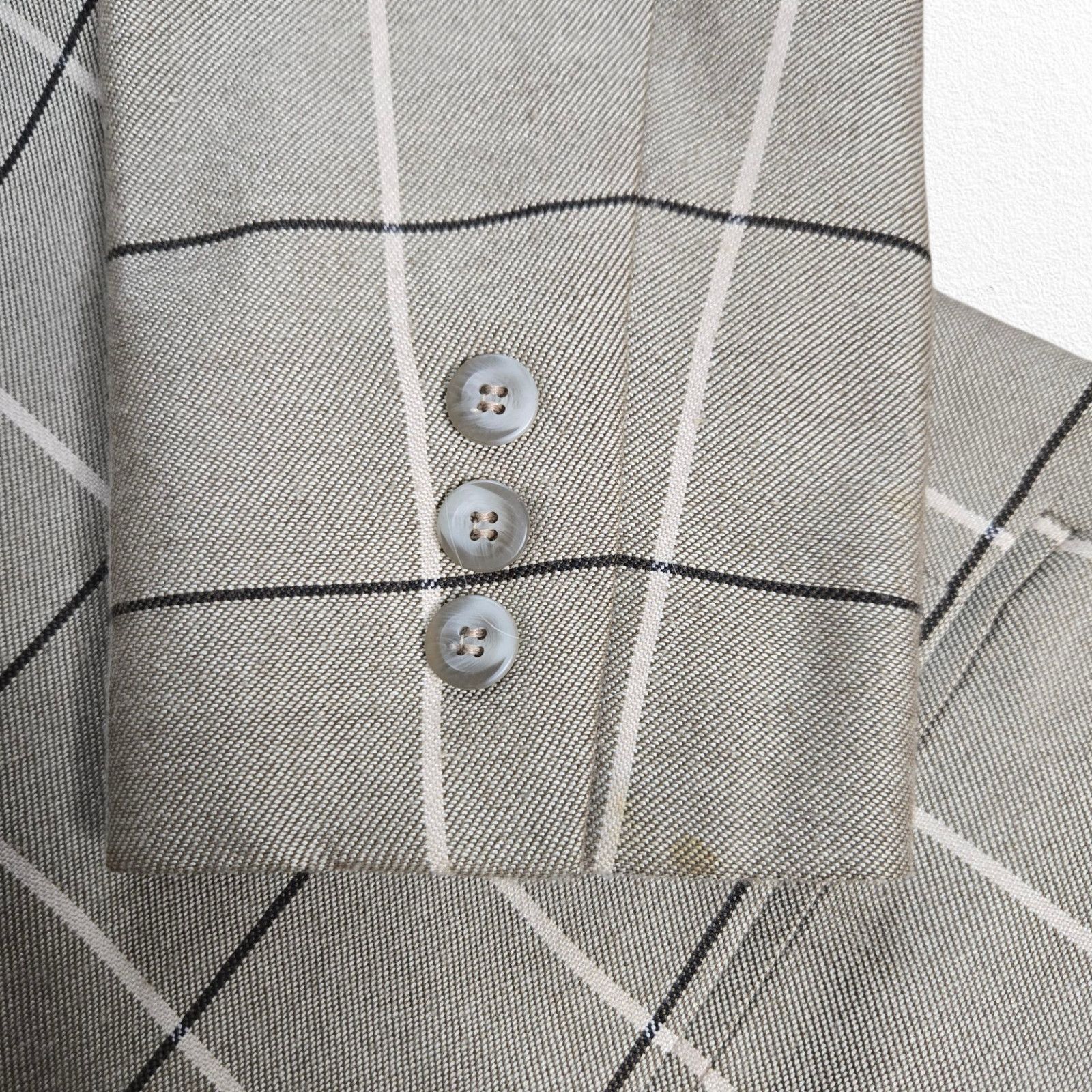 Vintage Vintage Beige Windowpane Plaid Power Suit Blazer Size 8 Size M / US 6-8 / IT 42-44 - 5 Thumbnail