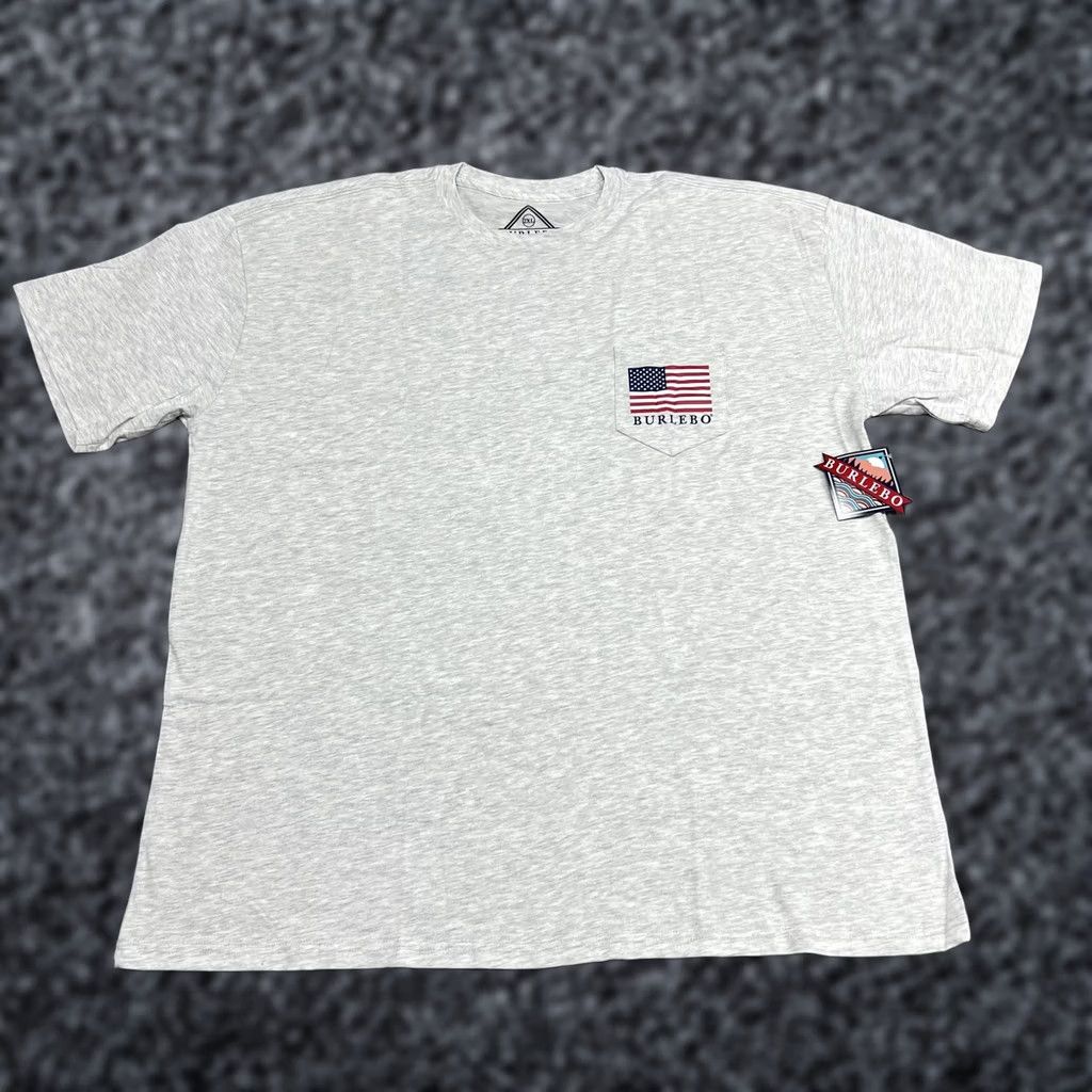 Vintage Burlebo Shirt Mens 2XL Gray Party Like W Reagan JFK Flag Pocket Tee USA Casual Size US XXL / EU 58 / 5 - 1 Thumbnail