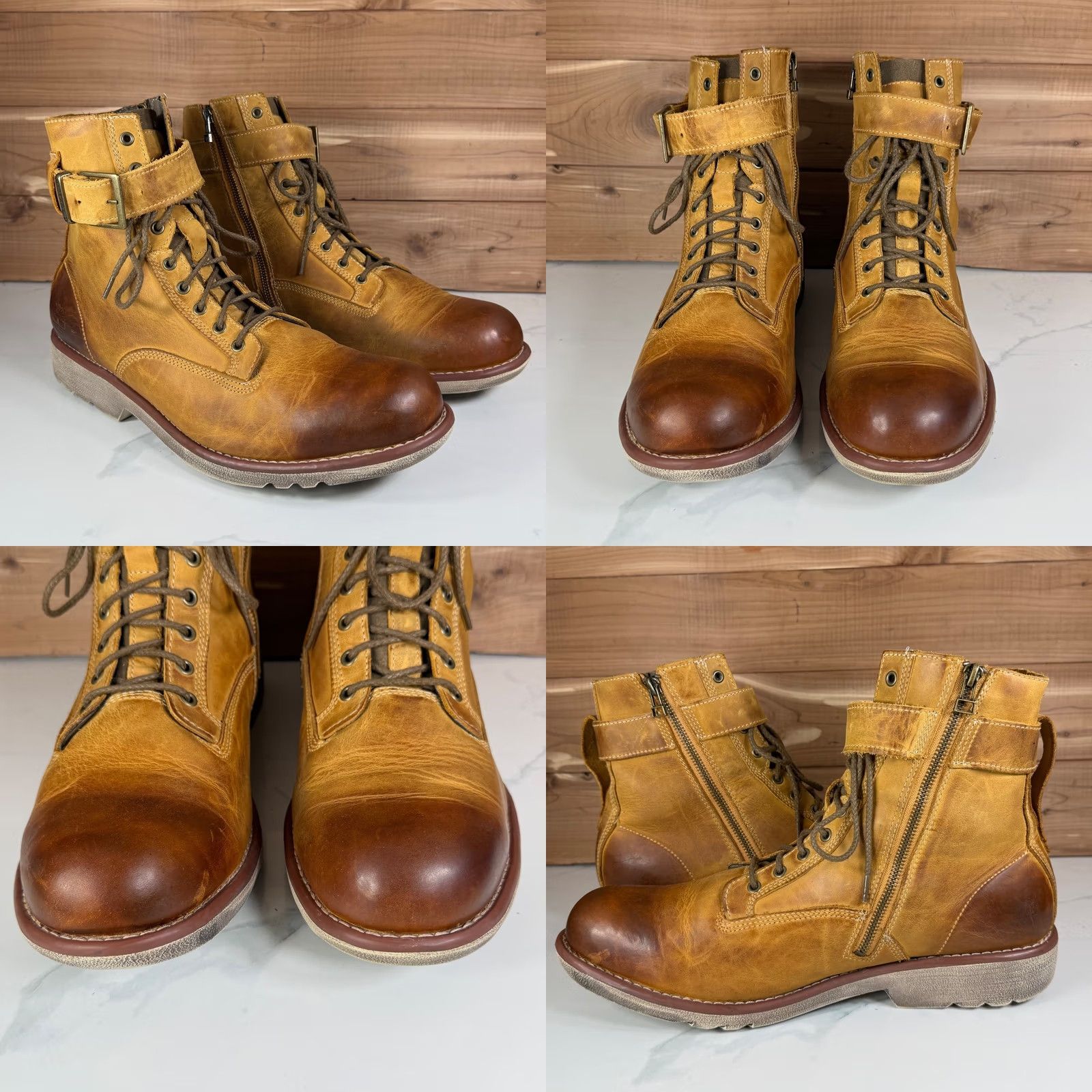 Timberland TIMBERLAND Earthkeepers Side Zip Boots Brown Leather 13 Mens Buckle Zipper Leather Upper Ankle Boot Size US 13 / EU 46 - 8 Thumbnail