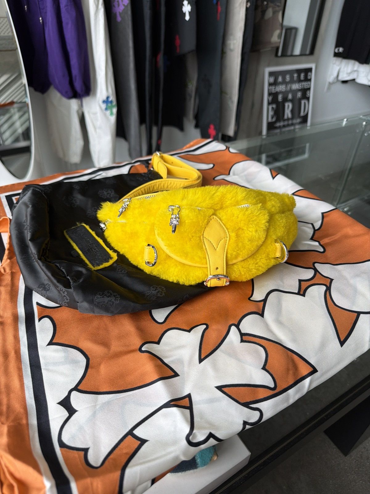 Chrome Hearts Chrome Hearts Yellow Shearling SNAT Bag Size ONE SIZE - 1 Thumbnail