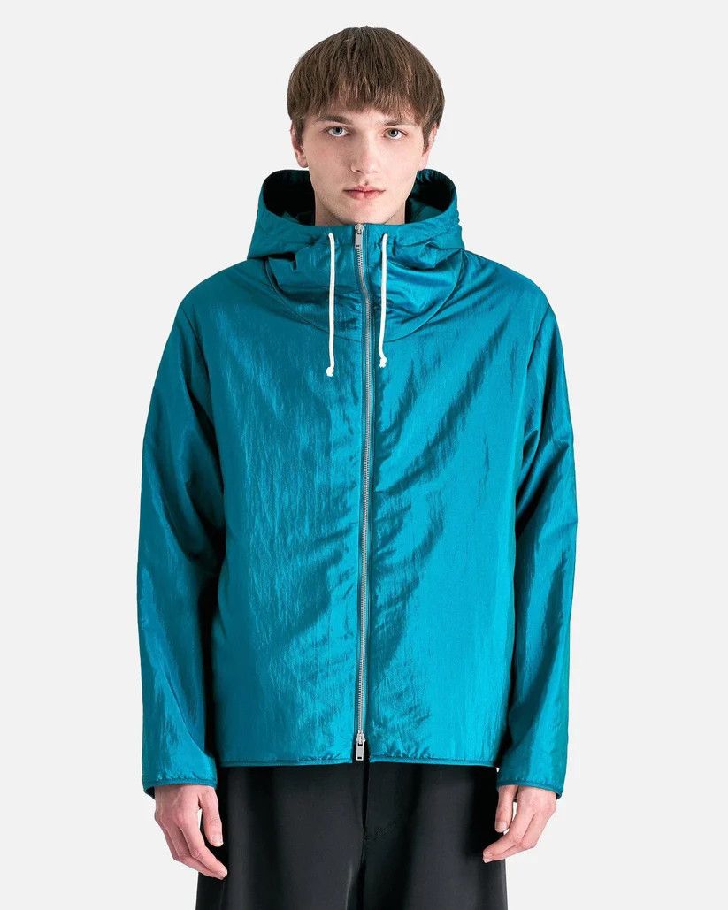 Jil Sander o1s1v1r1oon0925 Nylon Canvas Padded Blouson in Teal Blue Size US XL / EU 56 / 4 - 1 Thumbnail