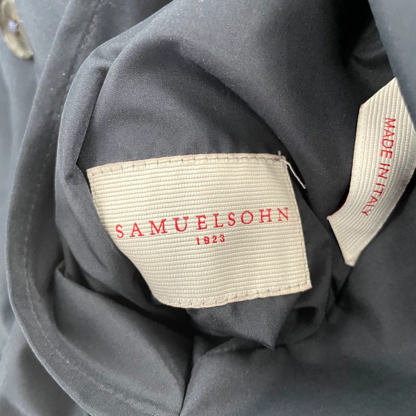 Vintage Samuelsohn Jacket Adult 40 Blue Gray Reversible Trench Coat Made In Italy Mens Size US XXS / EU 40 - 5 Thumbnail