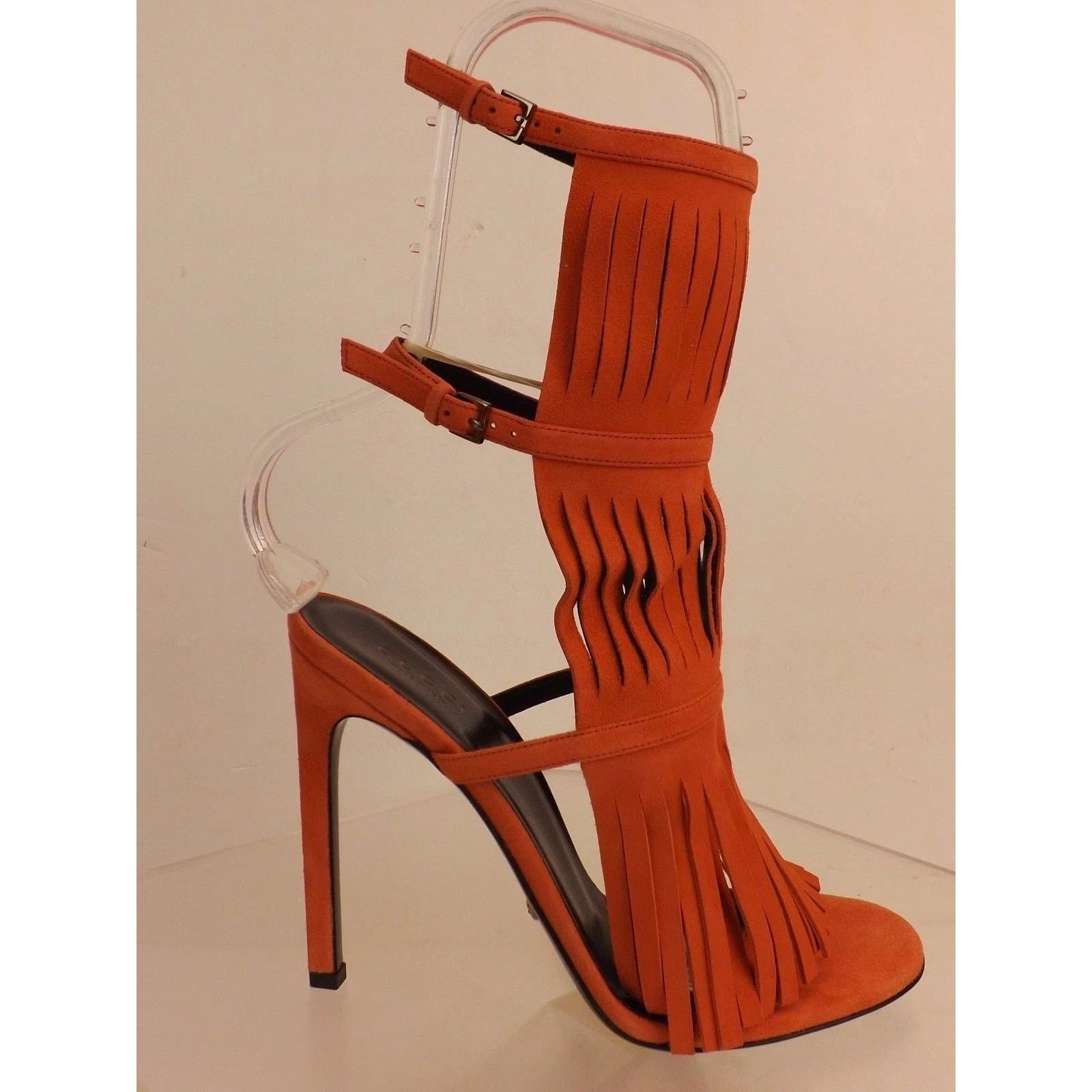 Gucci GUCCI ORANGE SUEDE FRINGE GLADIATOR SANDALS PUMPS 36.5 ITALY Size US 6.5 / IT 36.5 - 8 Thumbnail