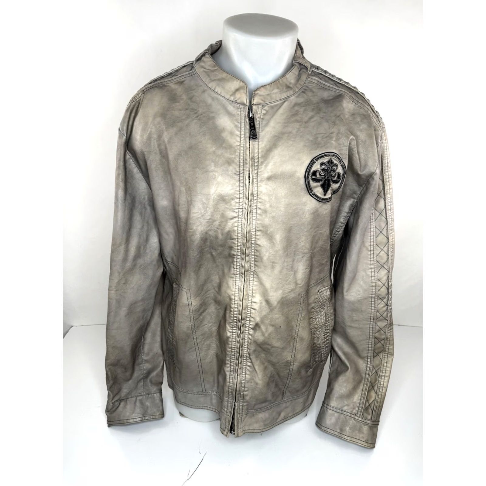 Affliction AFFLICTION / BUCKLE Black Premium Vintage Embroidered Faux Leather 2XL Jacket Size US XXL / EU 58 / 5 - 2 Thumbnail