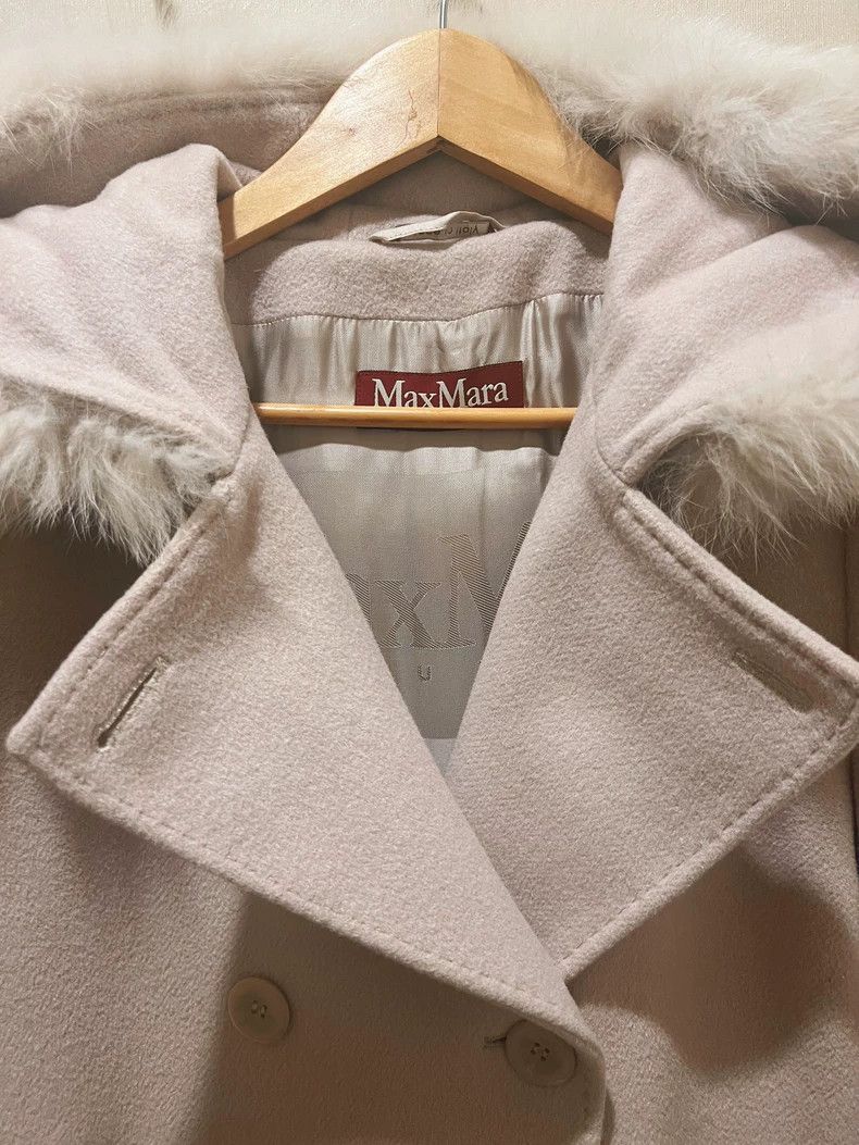 Max Mara Max Mara Sand Fox Fur Collar Midi Overcoat Size XL / US 12-14 / IT 48-50 - 2 Thumbnail