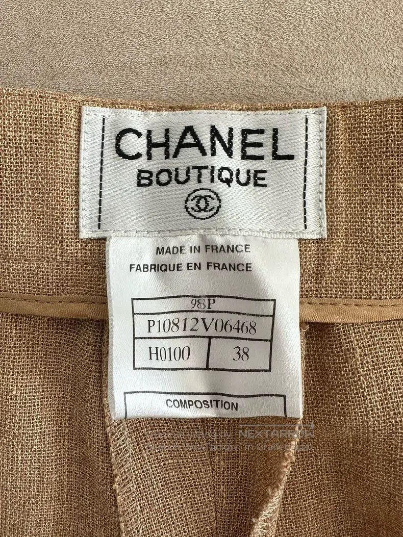 Chanel Chanel 98 linen pure colour draped suit pencil pants Size 25" / US 0 / IT 36 - 9 Thumbnail
