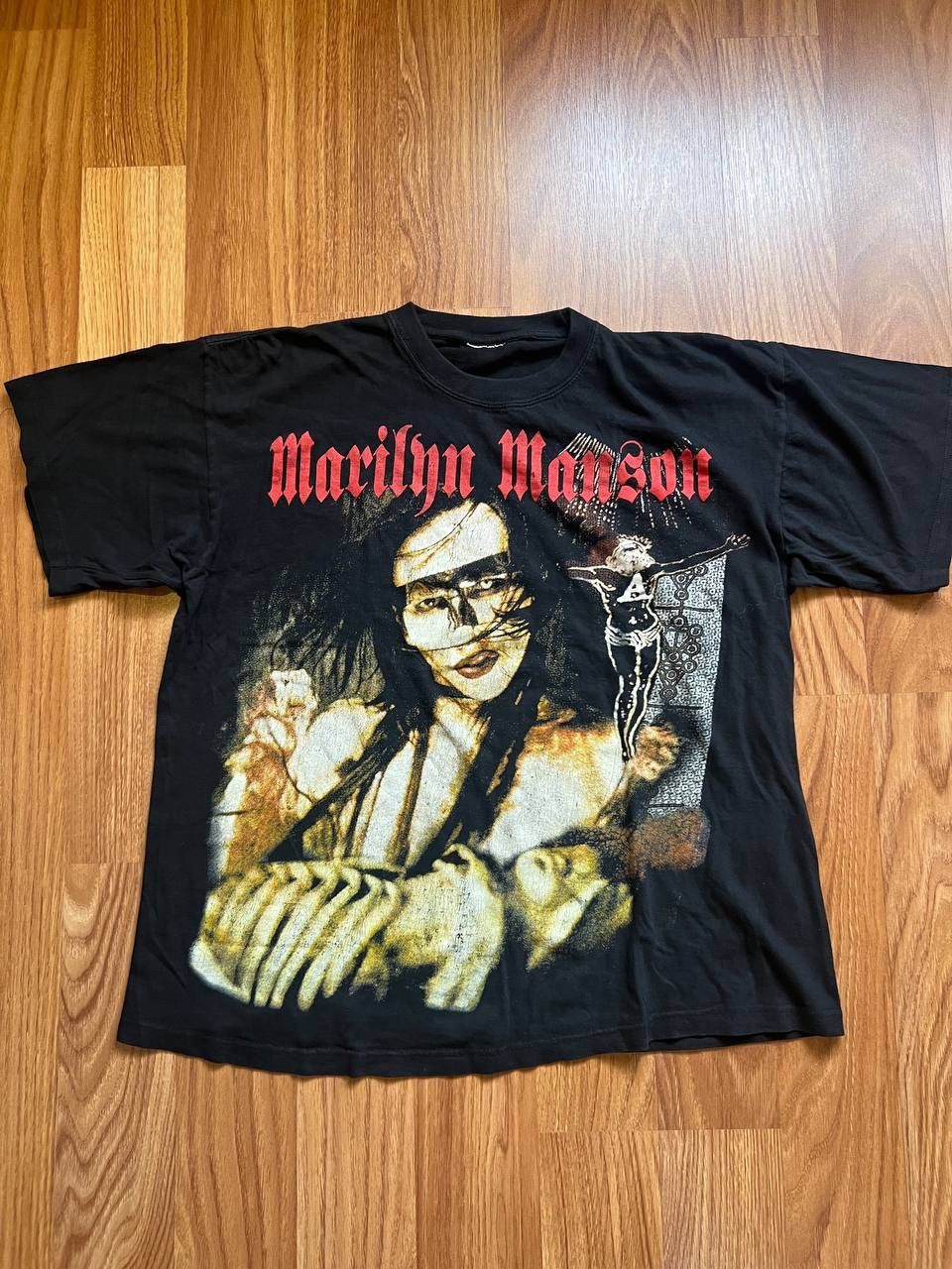 Band Tees × Marilyn Manson × Vintage Vintage Marilyn Manson T Shirt Band Tour Tee Size US L / EU 52-54 / 3 - 1 Thumbnail