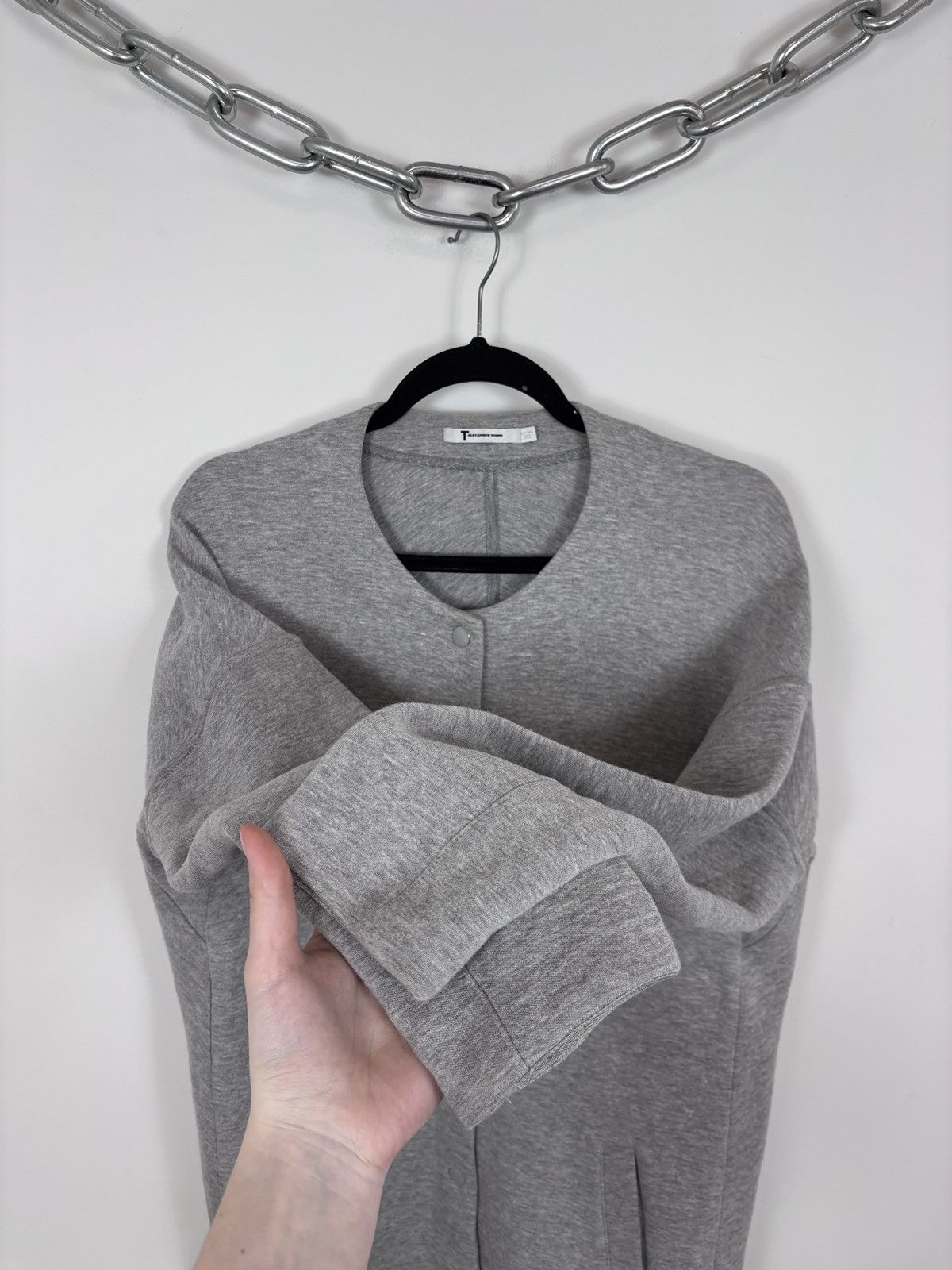 T by Alexander Wang T Alexander Wang Women’s Grey Long Sleeve Cardigan Sweater Size XS / US 0-2 / IT 36-38 - 8 Thumbnail