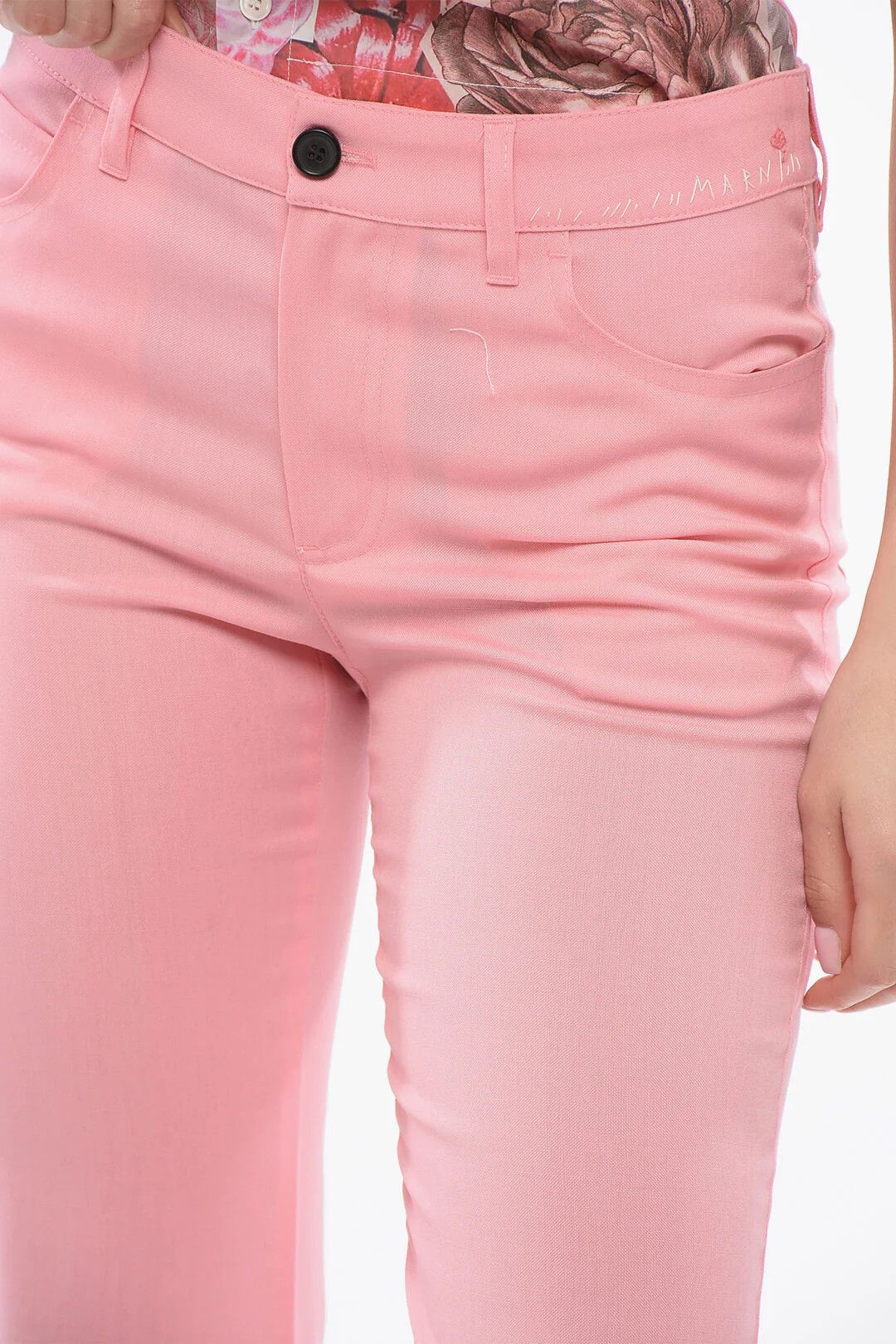 Marni og1mm0326 Mohair-Blend Pant in Pink Size 27" / US 4 / IT 40 - 3 Thumbnail