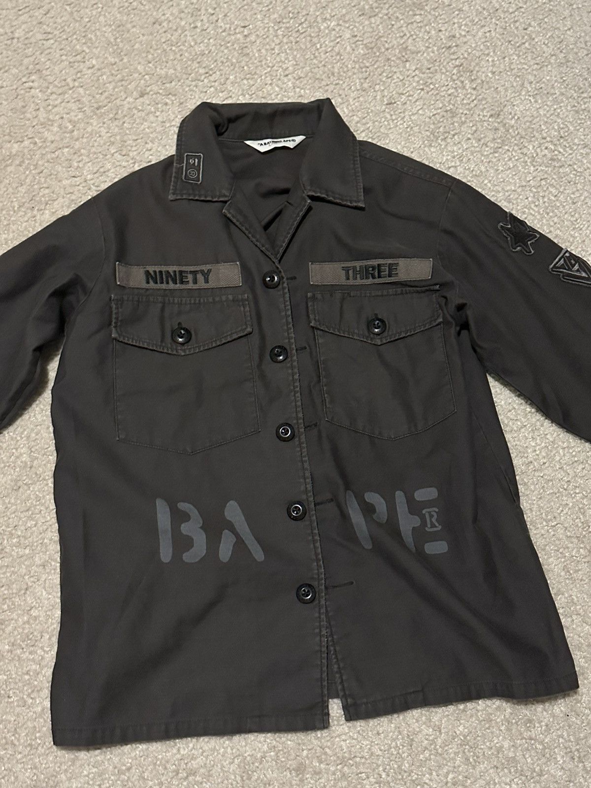 Bape SUPER RARE Bape military button up long sleeve shirt Size US S / EU 44-46 / 1 - 1 Thumbnail