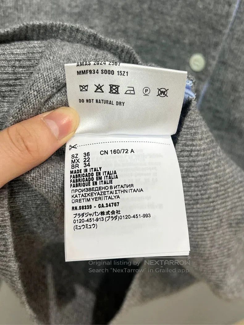 Prada Miu Miu Gray Cashmere Polo Cardigan. Size US S / EU 44-46 / 1 - 5 Thumbnail
