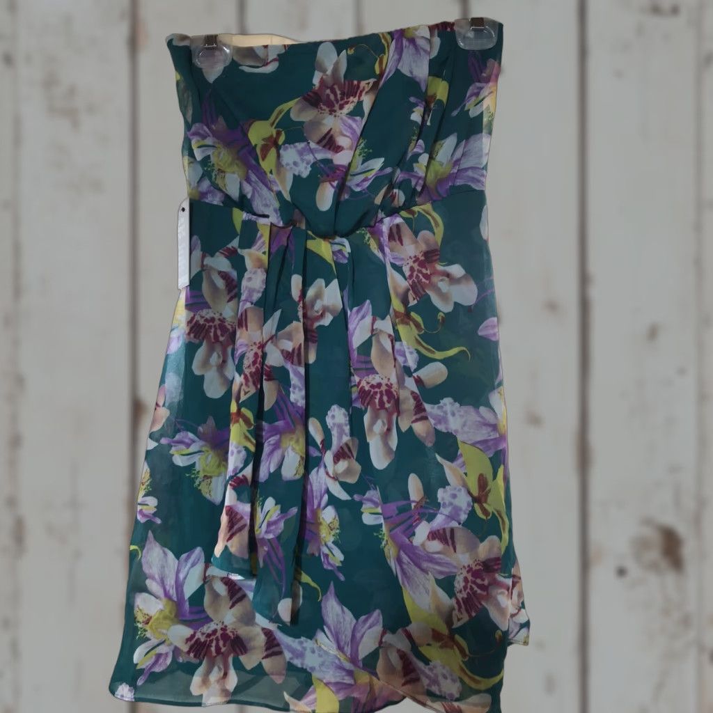 Express Express Women’s Flower Print Strapless Dress Size 4 Summer Casual Chiffon Multicolor Size S / US 4 / IT 40 - 1 Thumbnail