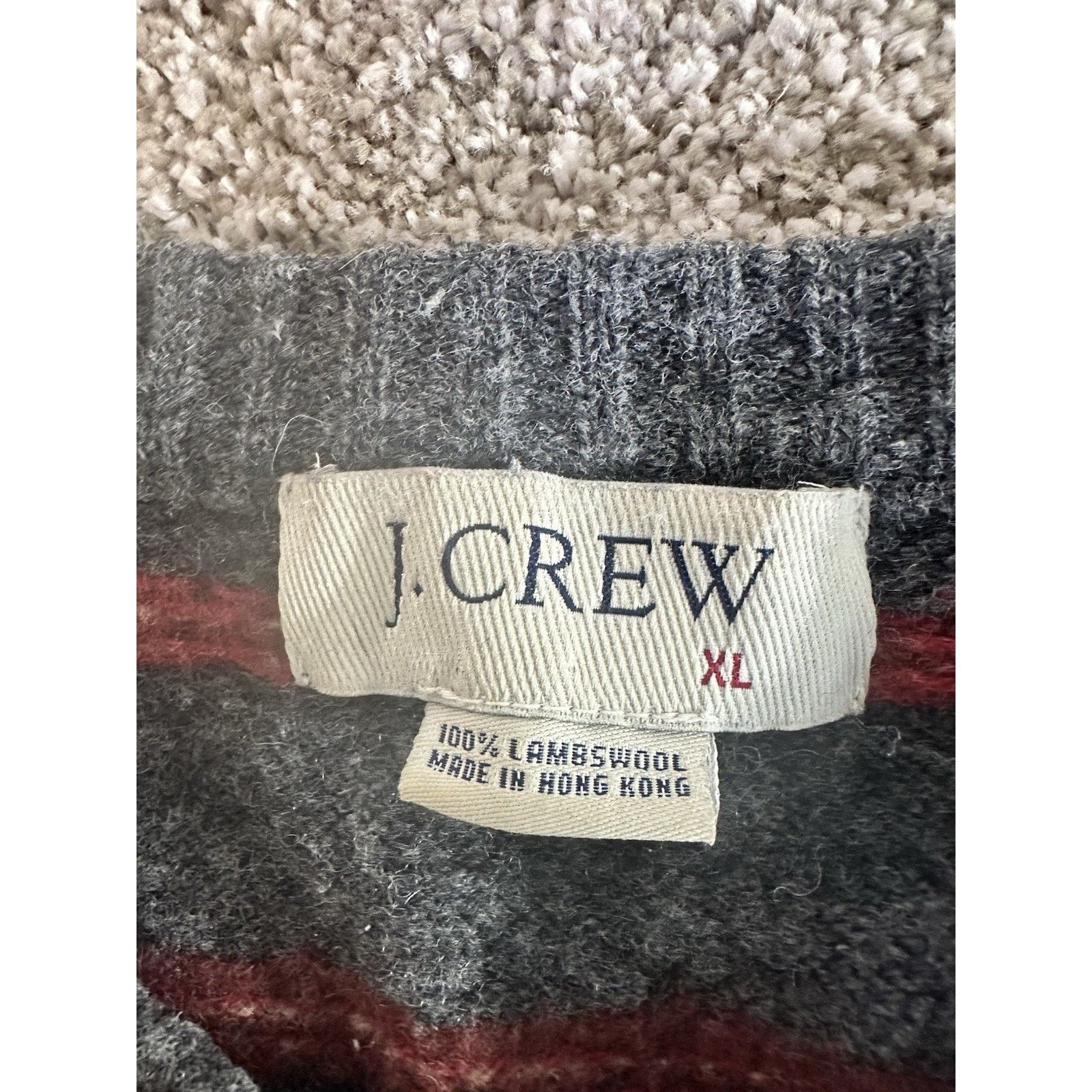 J.Crew VTG Y2K J Crew Sweater Mens XL Striped Lambs Wool Knit Size US XL / EU 56 / 4 - 2 Thumbnail