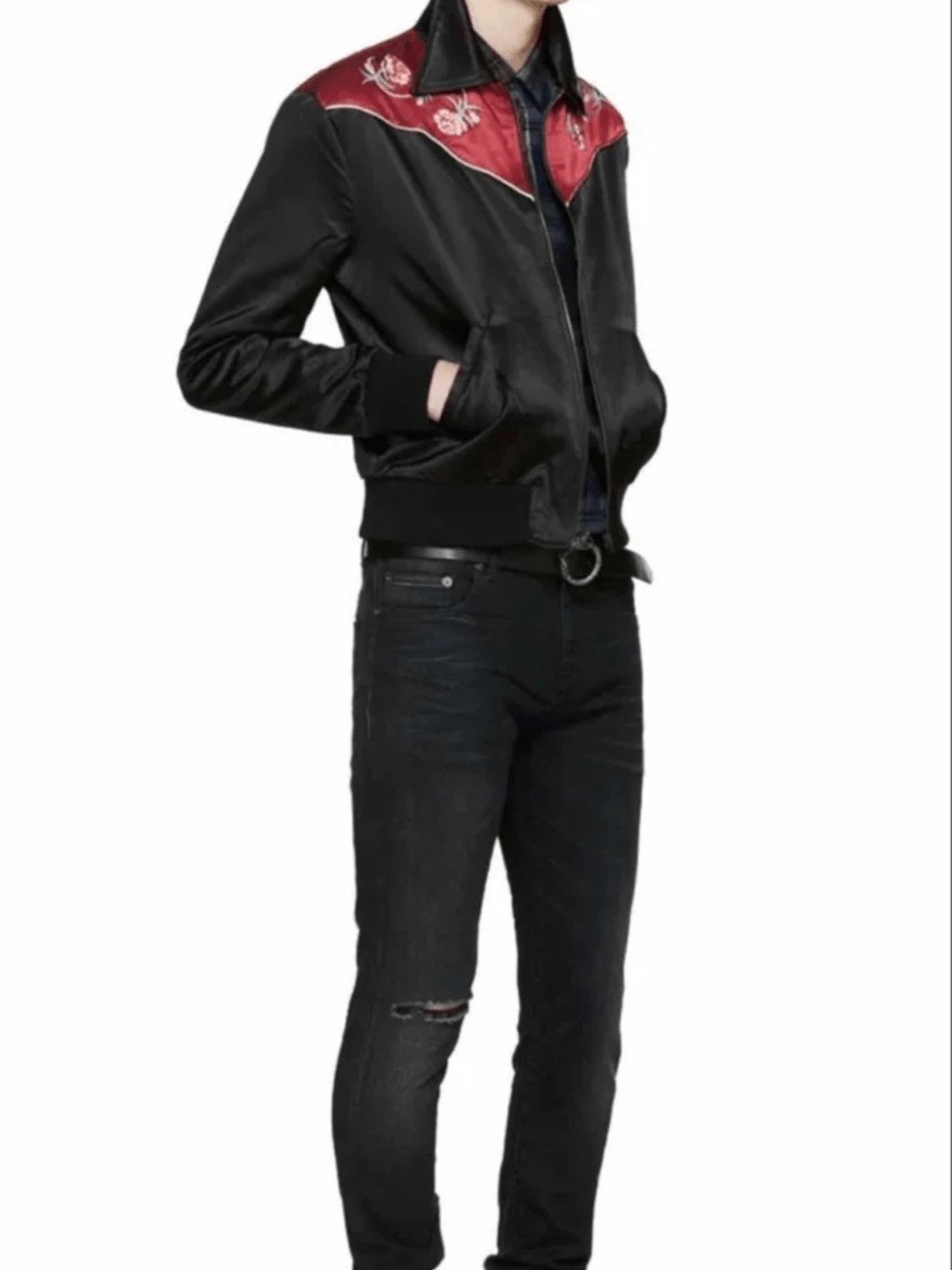 Saint Laurent Paris Saint Laurent Paris by Hedi 16AW Satin Western Jacket Size US M / EU 48-50 / 2 - 9 Thumbnail