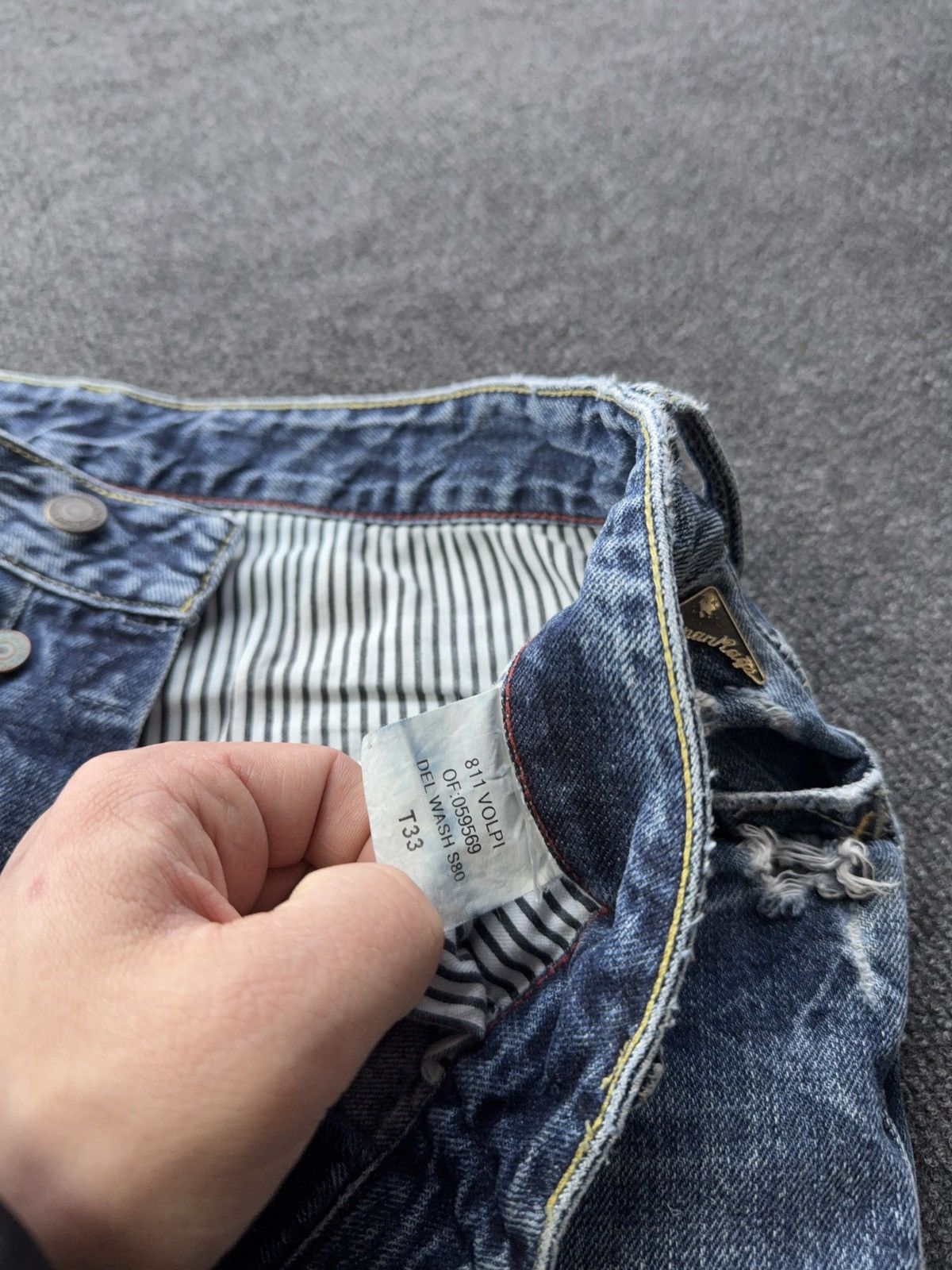 Japan Rags 🔥 Japan Rags Vintage 00s Y2K Distressed Blue Denim Jeans Size US 33 - 12 Thumbnail