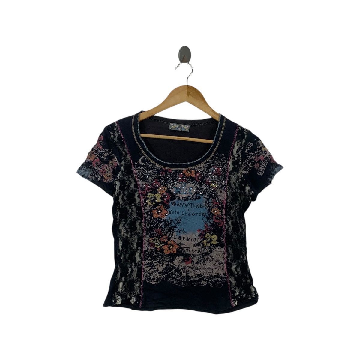 Vintage Vintage VANILLA SUGAR LA BELLE Rhinestone Bling Tee Shirt Size XXS / US 00 / IT 34 - 1 Thumbnail