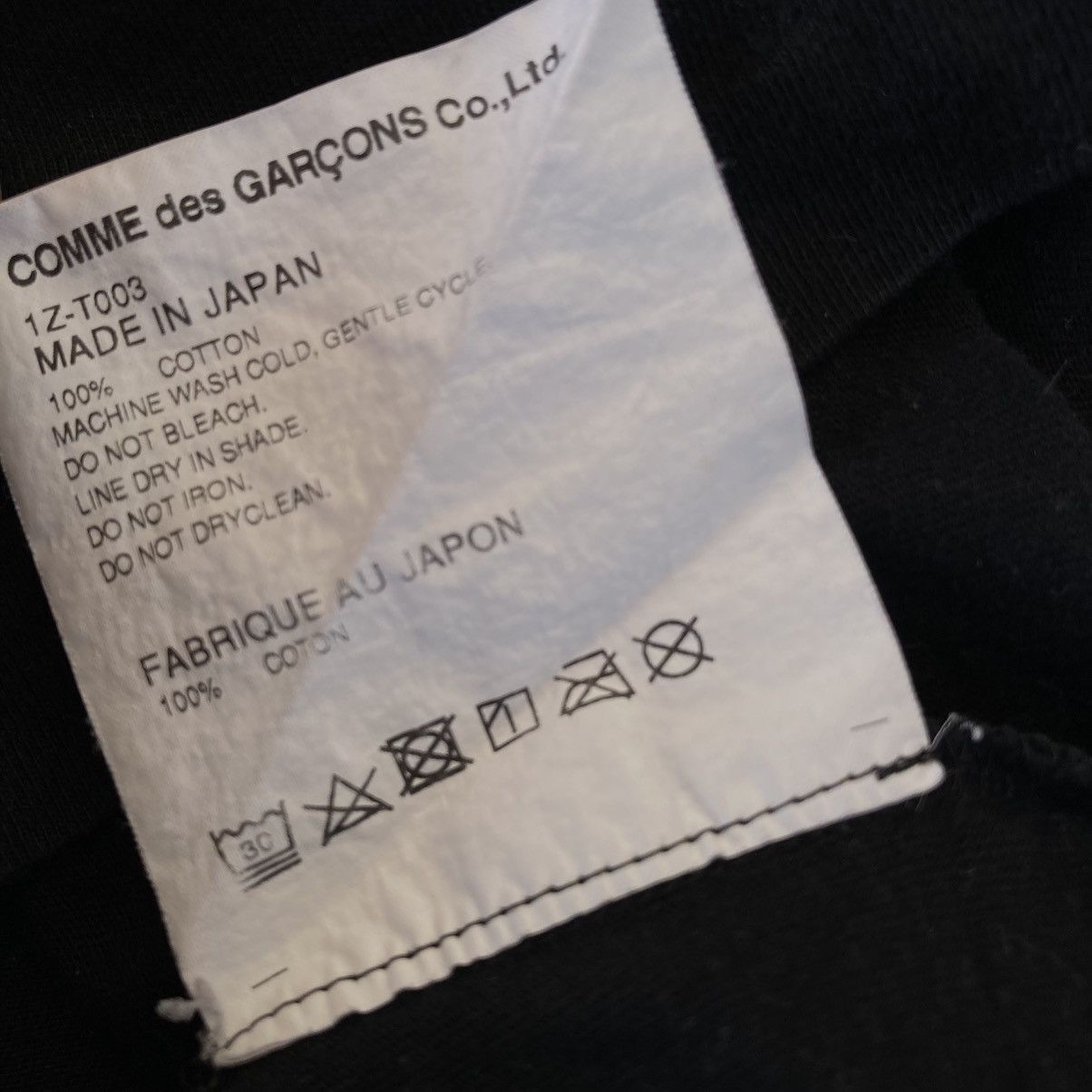 Comme des Garcons Black Comme des Garcons Black t-shirt Size US S / EU 44-46 / 1 - 5 Thumbnail