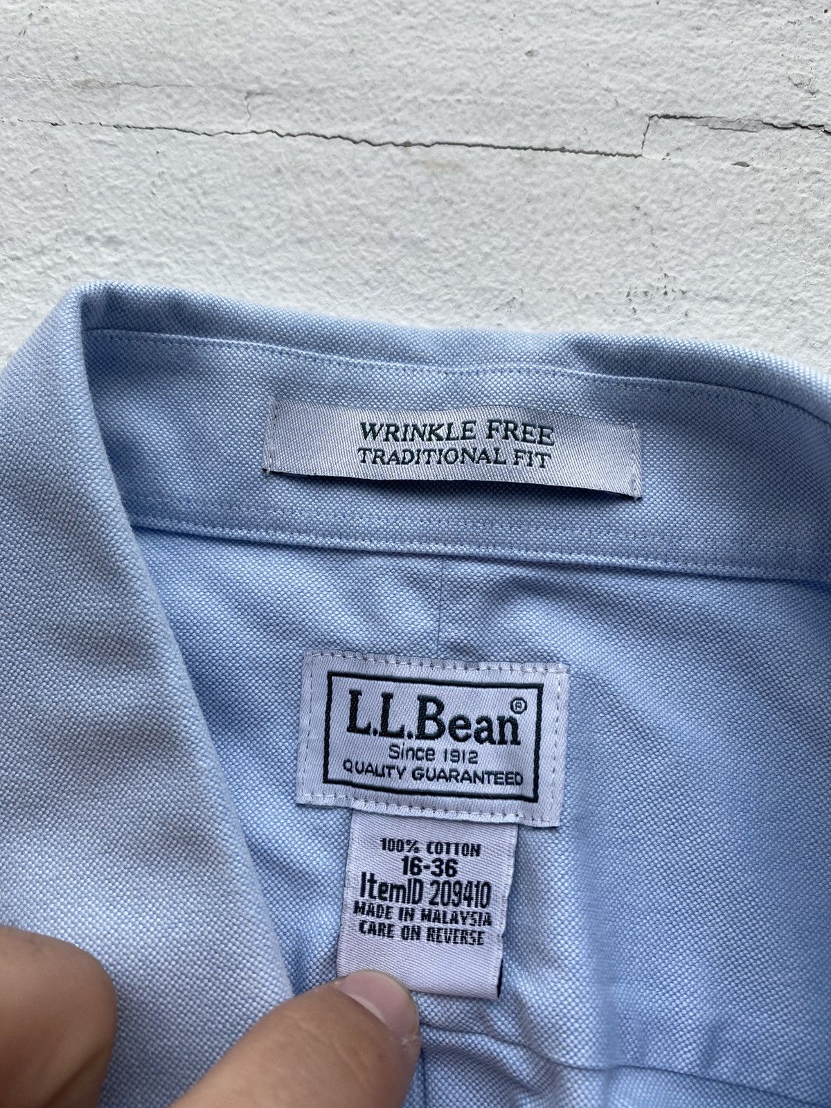 Designer × L.L. Bean × Vintage 00s L.L. Bean Blue Shirt Relaxed Fit Mens Vintage Size US L / EU 52-54 / 3 - 2 Thumbnail