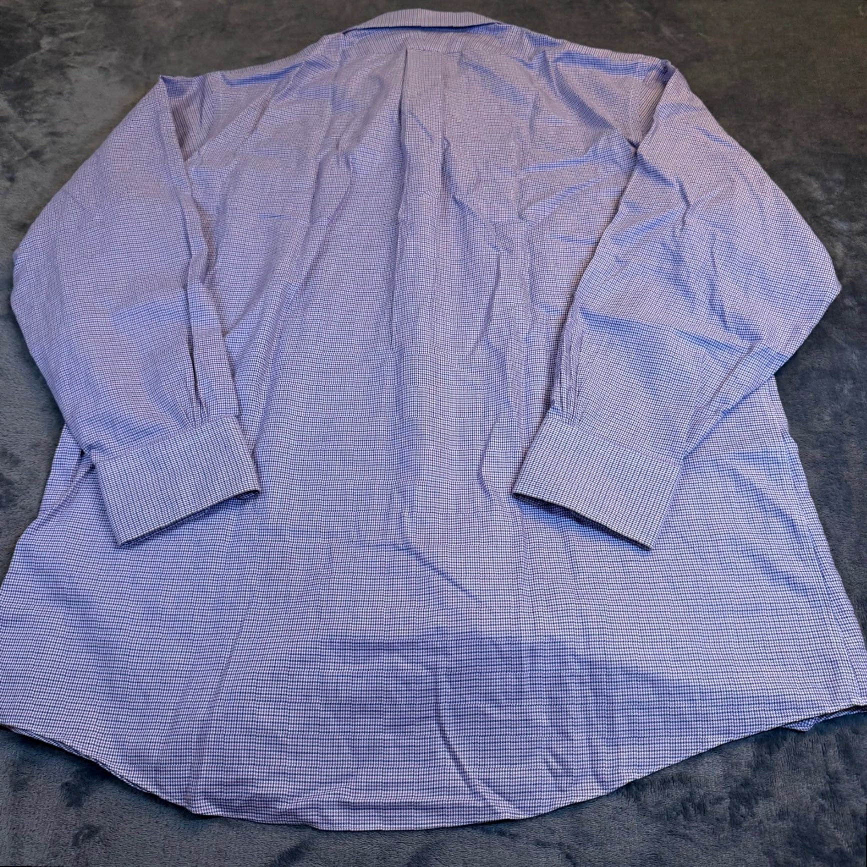 Brooks Brothers Brooks Brothers 346 Dress Shirt Slim Fit Non-Iron 100% Cotton Blue Purple Houndstooth 17 2/3 Men Long Sleeve Button-Front Casual Formal Business Mens Size 46R - 5 Thumbnail