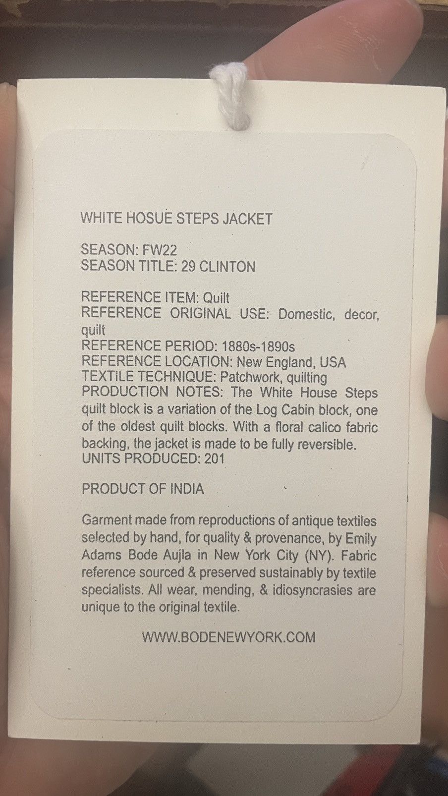 Bode FW22 White House Steps Quilt Jacket Size US M / EU 48-50 / 2 - 12 Thumbnail
